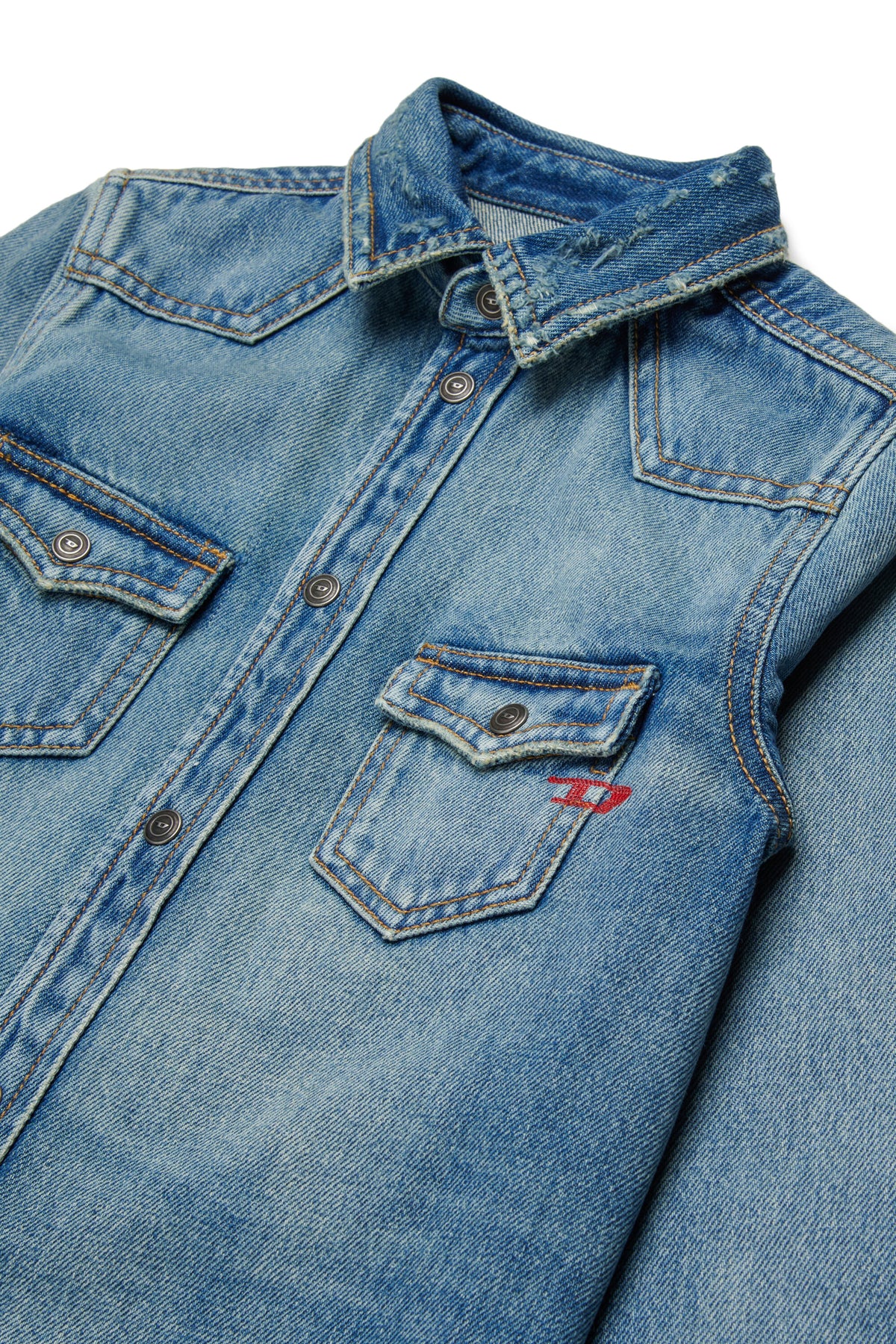 Long-sleeve denim shirt