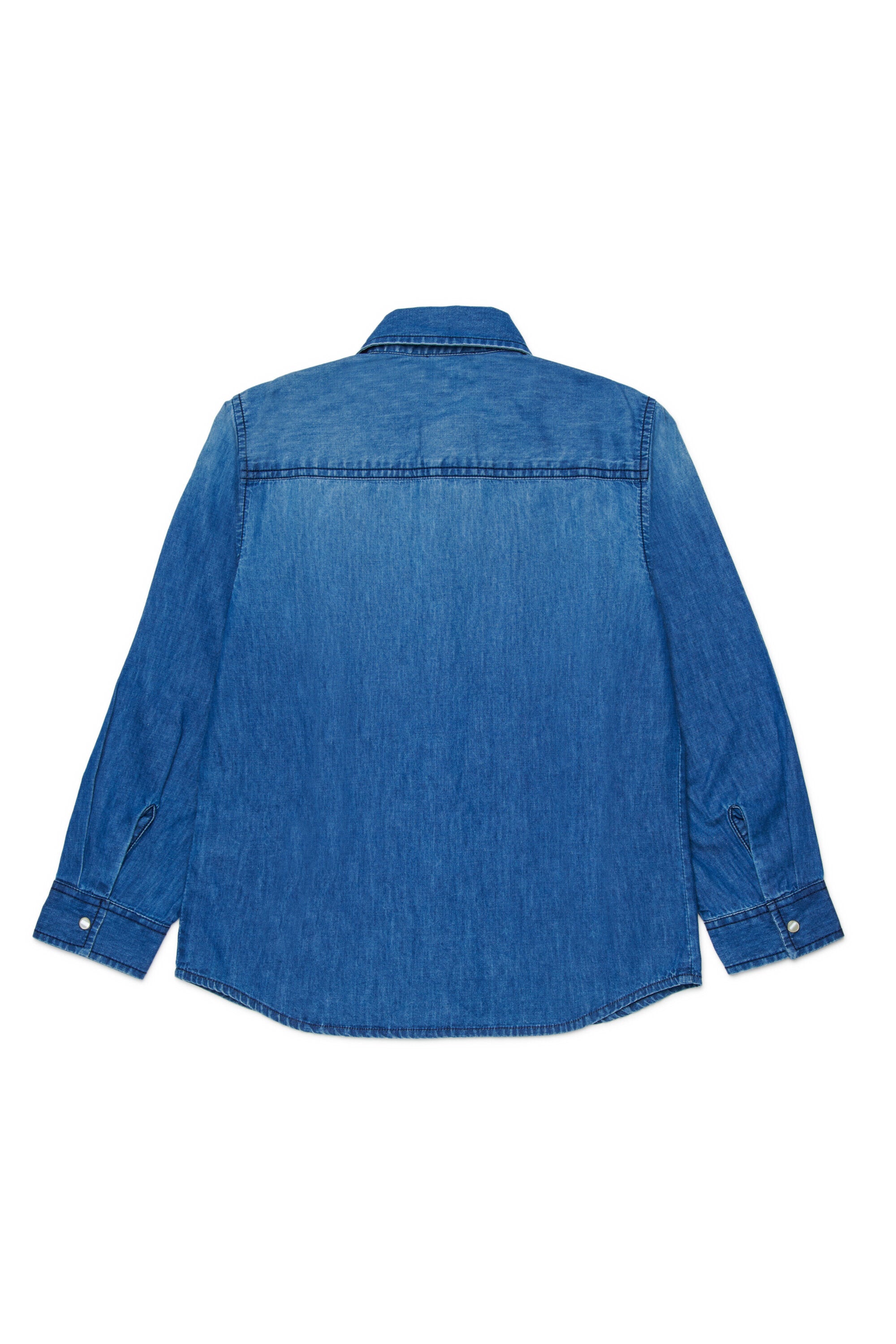 Chemise en denim à manches longues avec logo