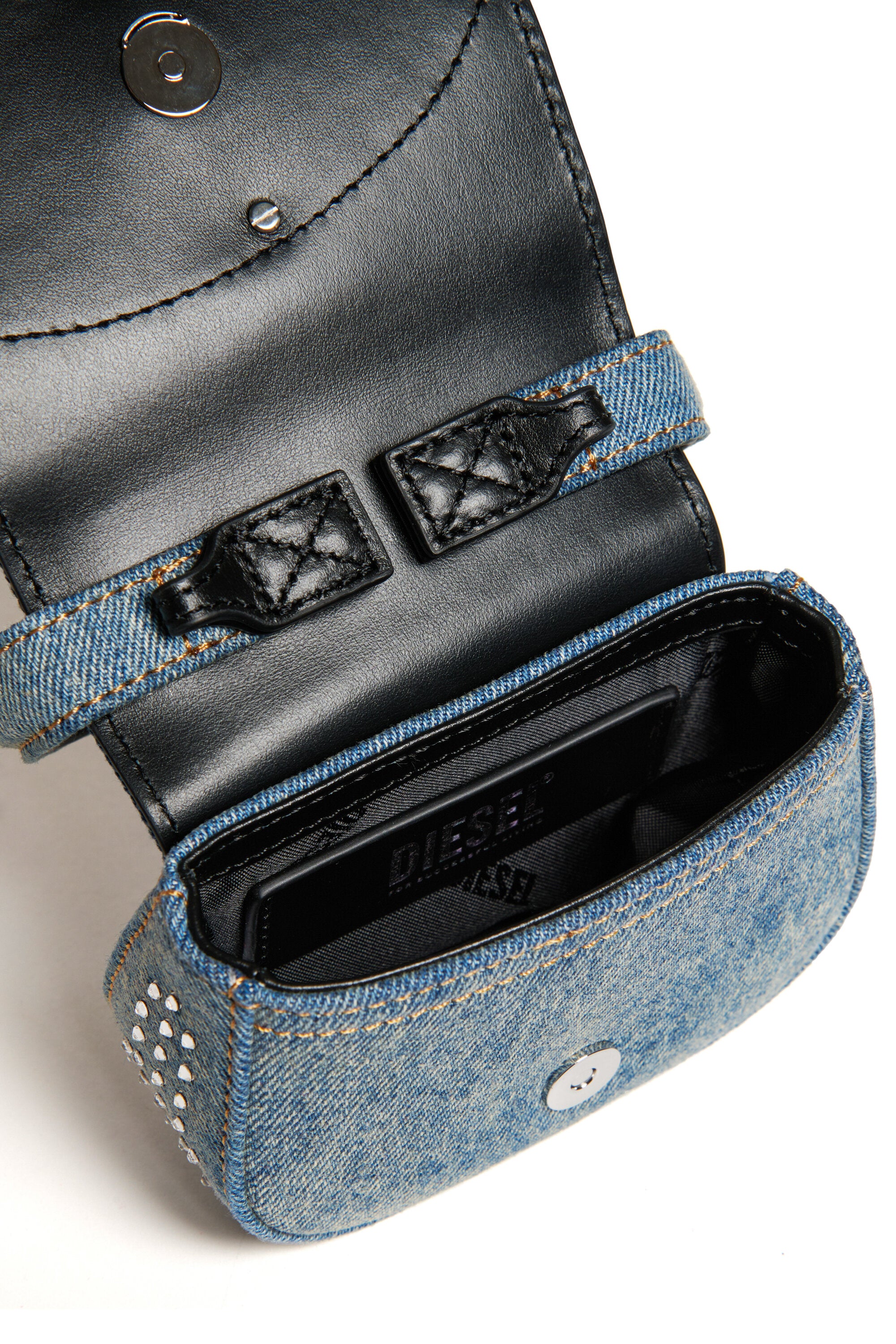 Bolso 1DR XS denim con strass