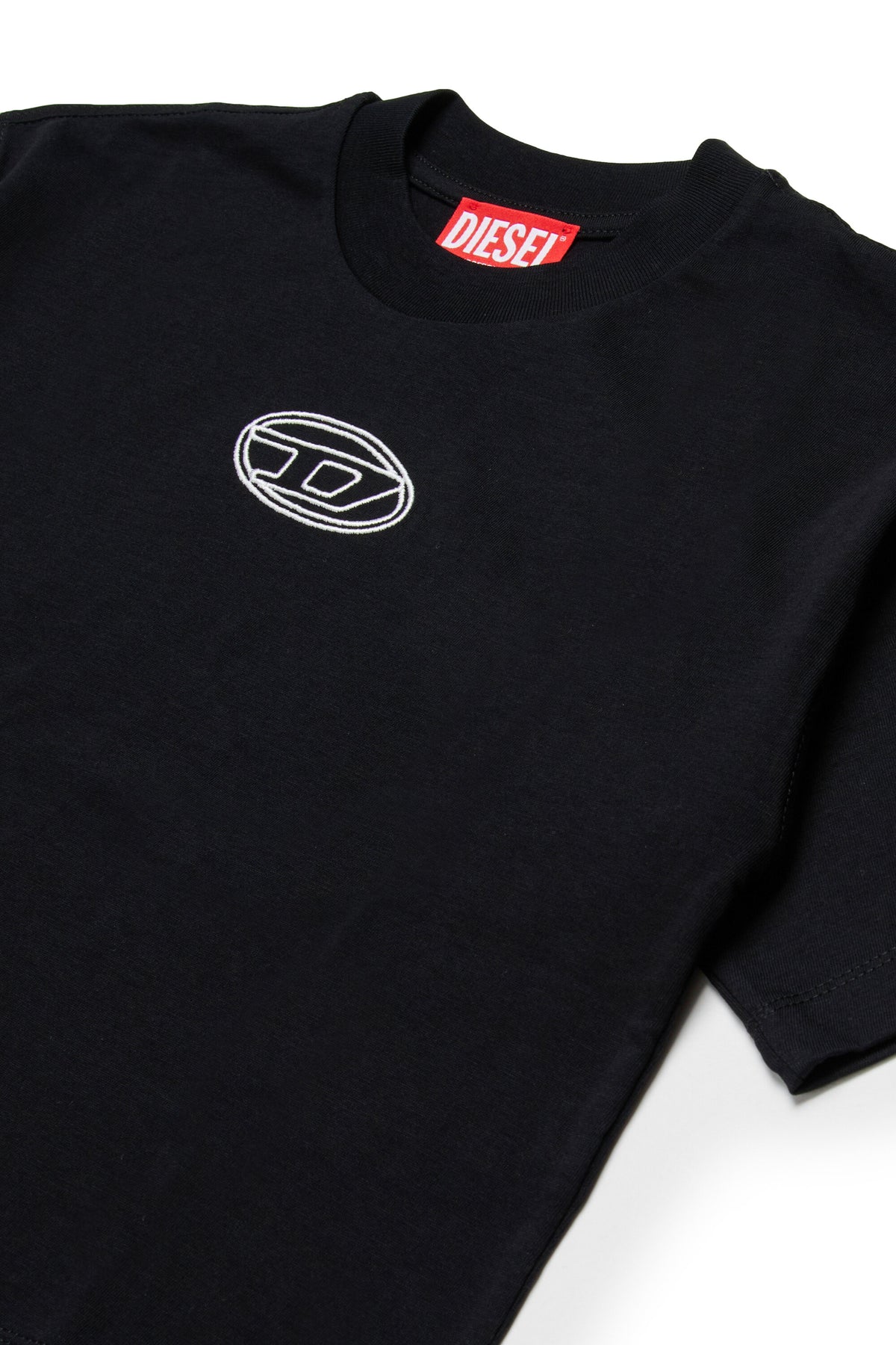 Camiseta boxy de punto con el logotipo de la Oval D