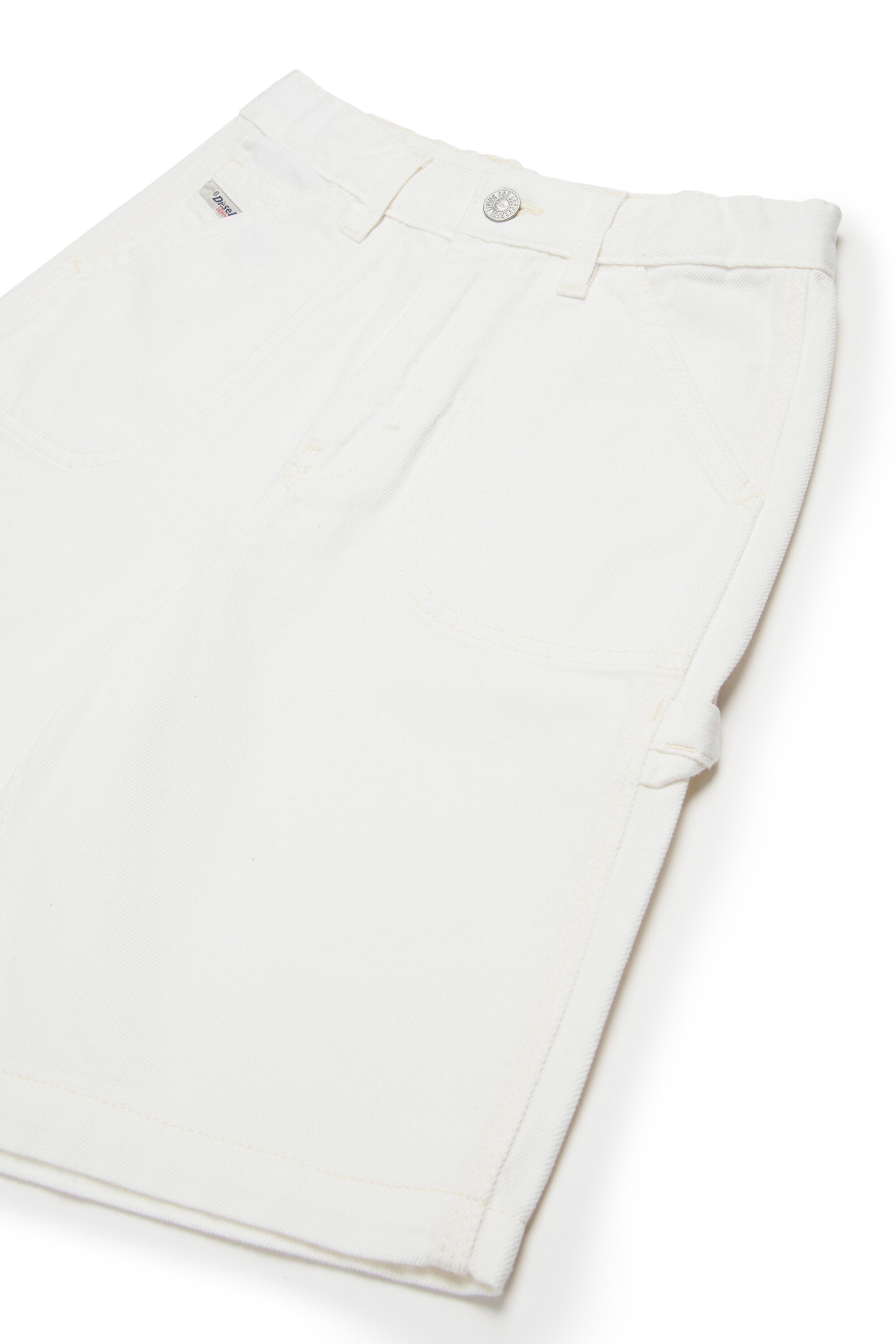 Short en denim blanc avec logo - D-Bart