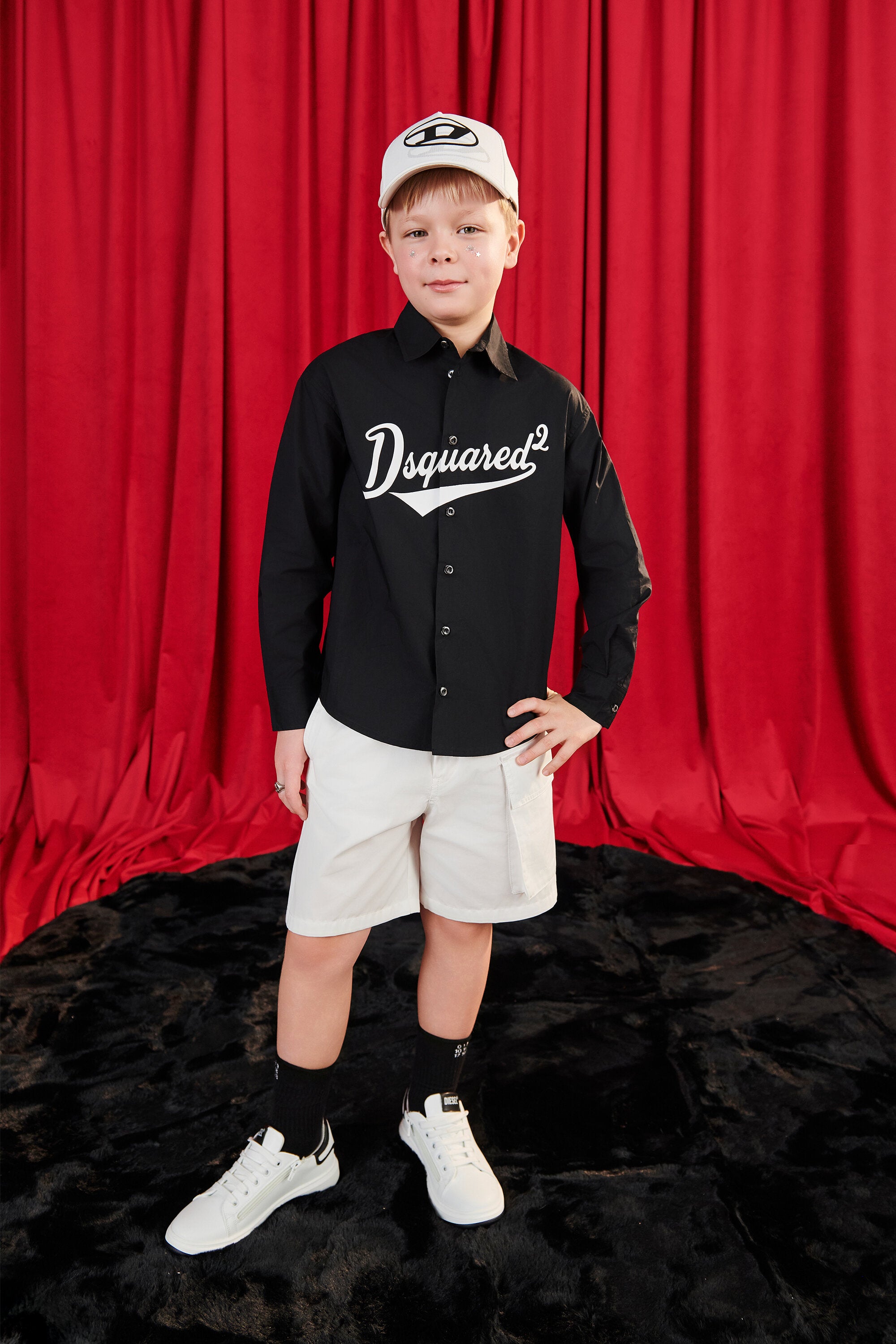 Short en denim blanc avec logo - D-Bart