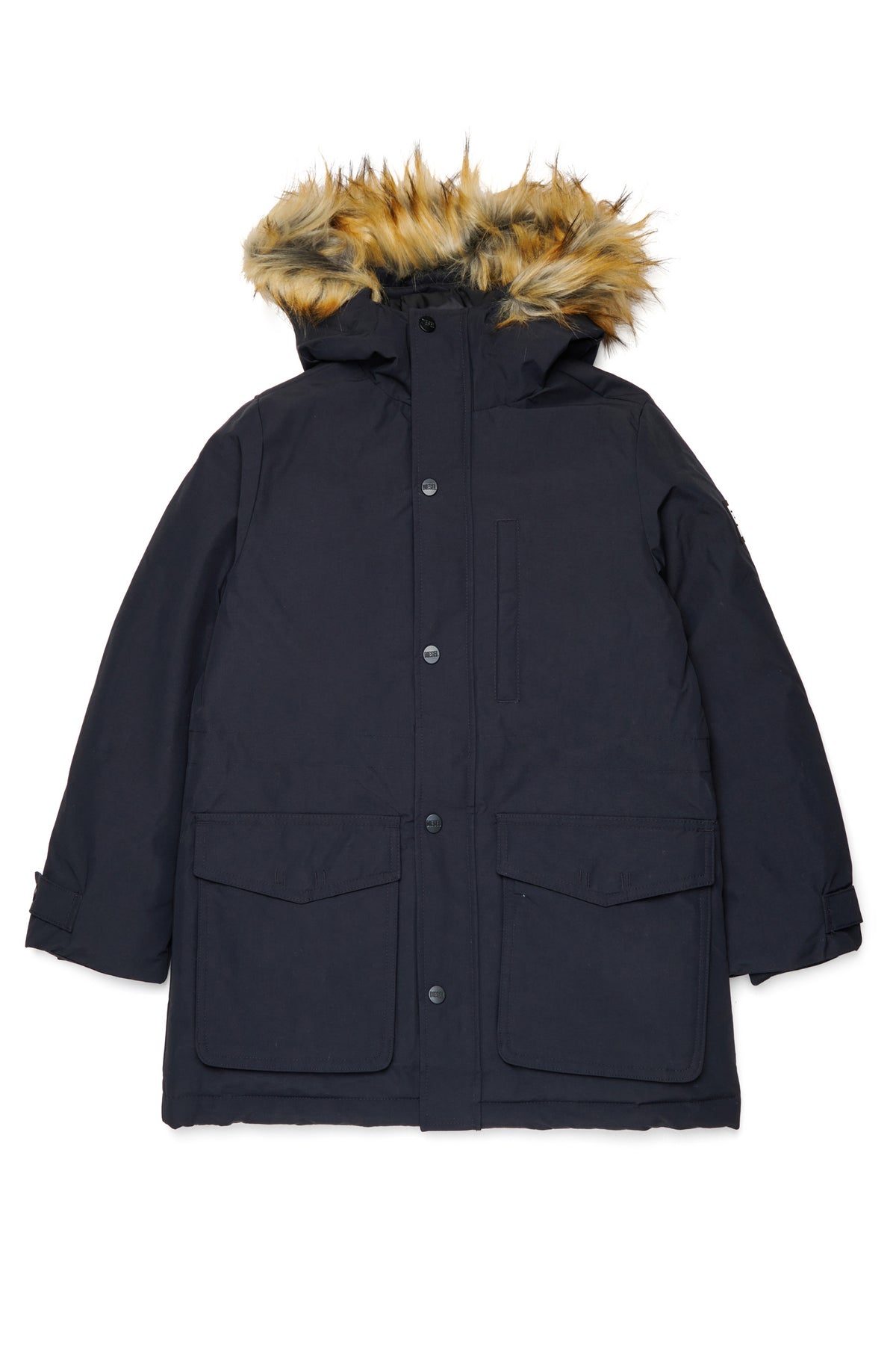 Veste matelassée avec capuche en fausse fourrure