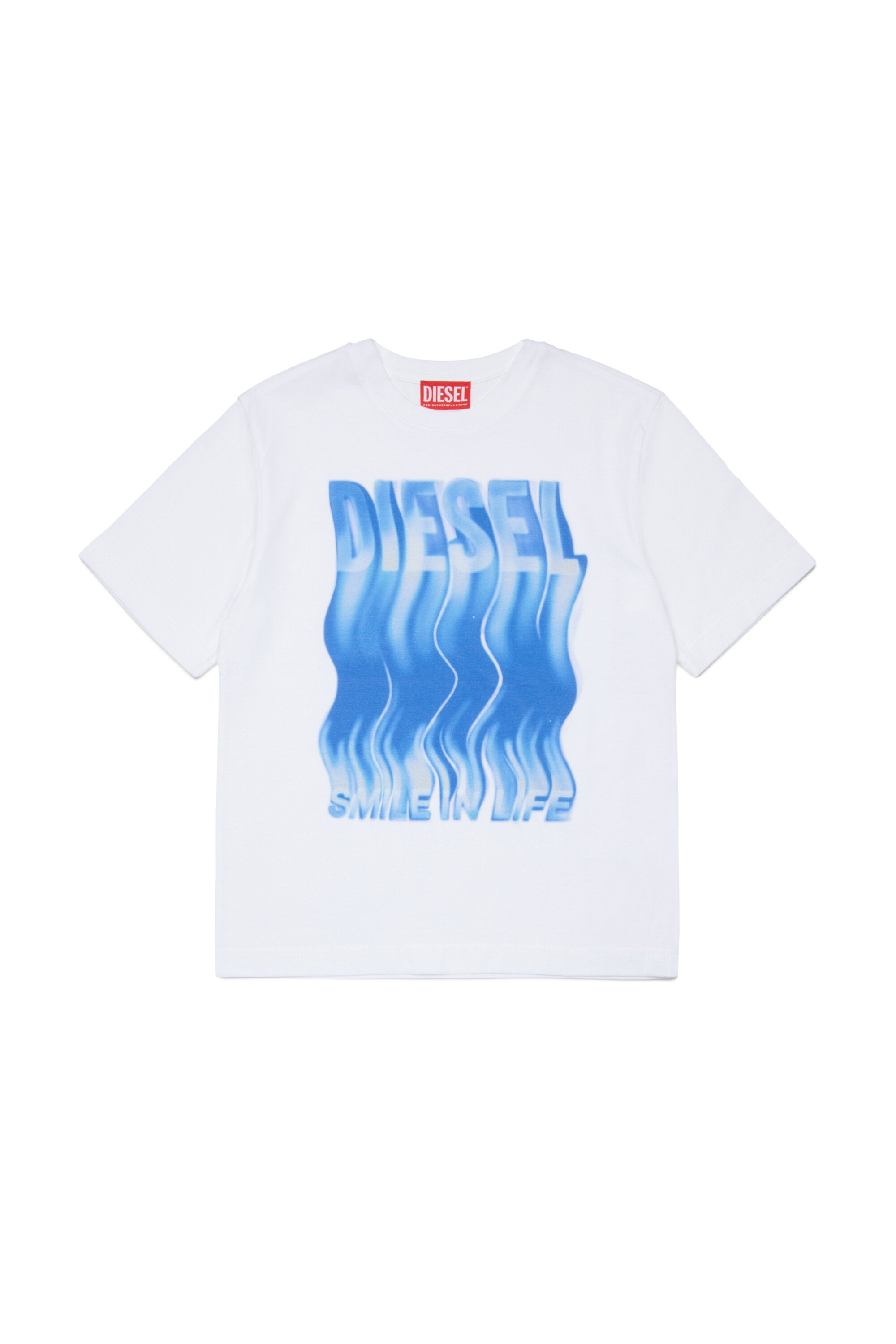 Camiseta con logotipo ondulado