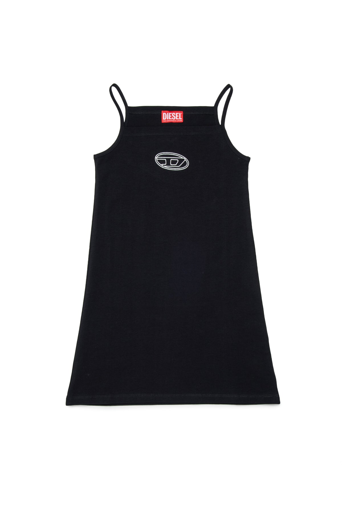 Vestido corto con logo Oval D