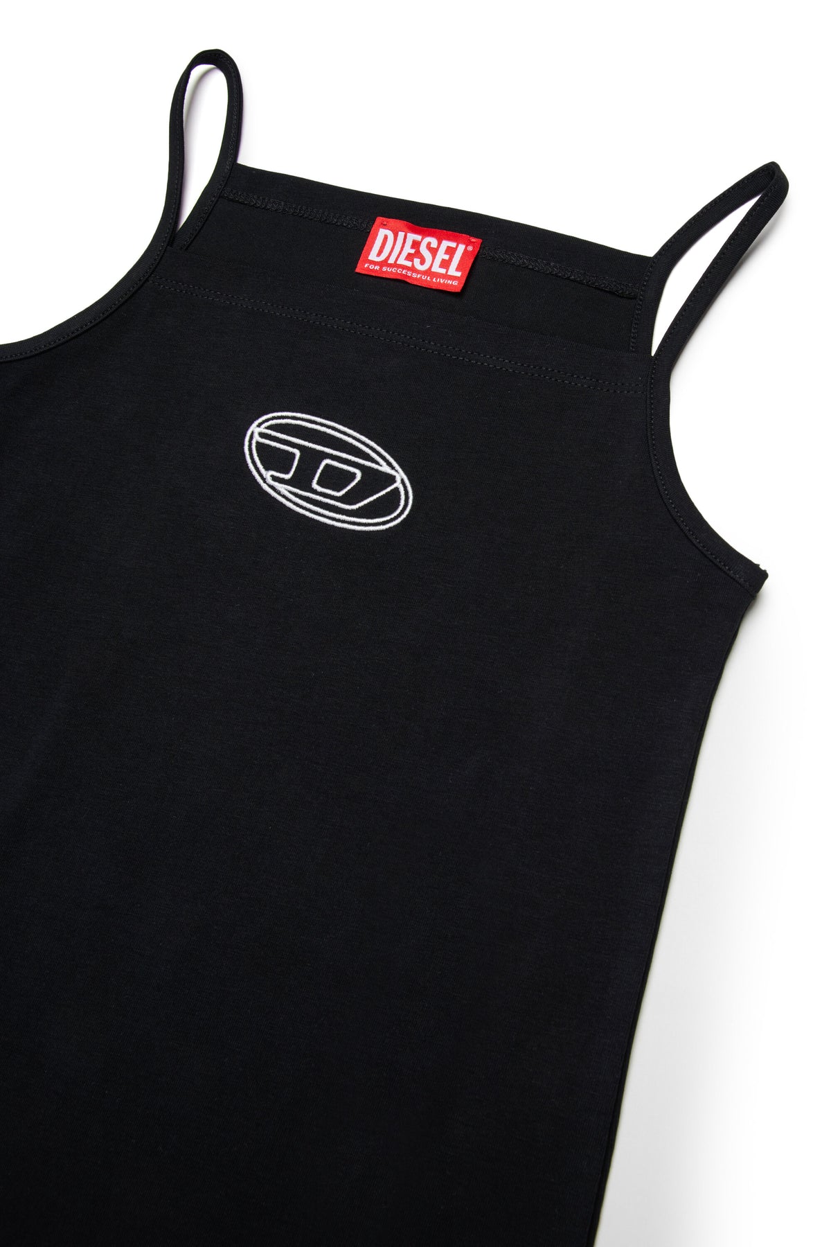 Vestido corto con logo Oval D