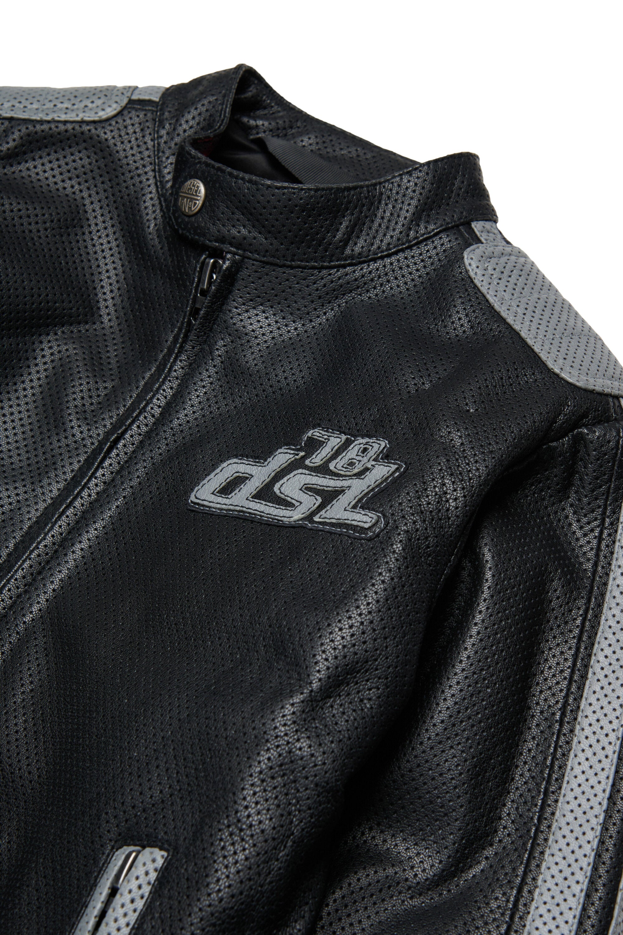 Chaqueta biker con logo estampado