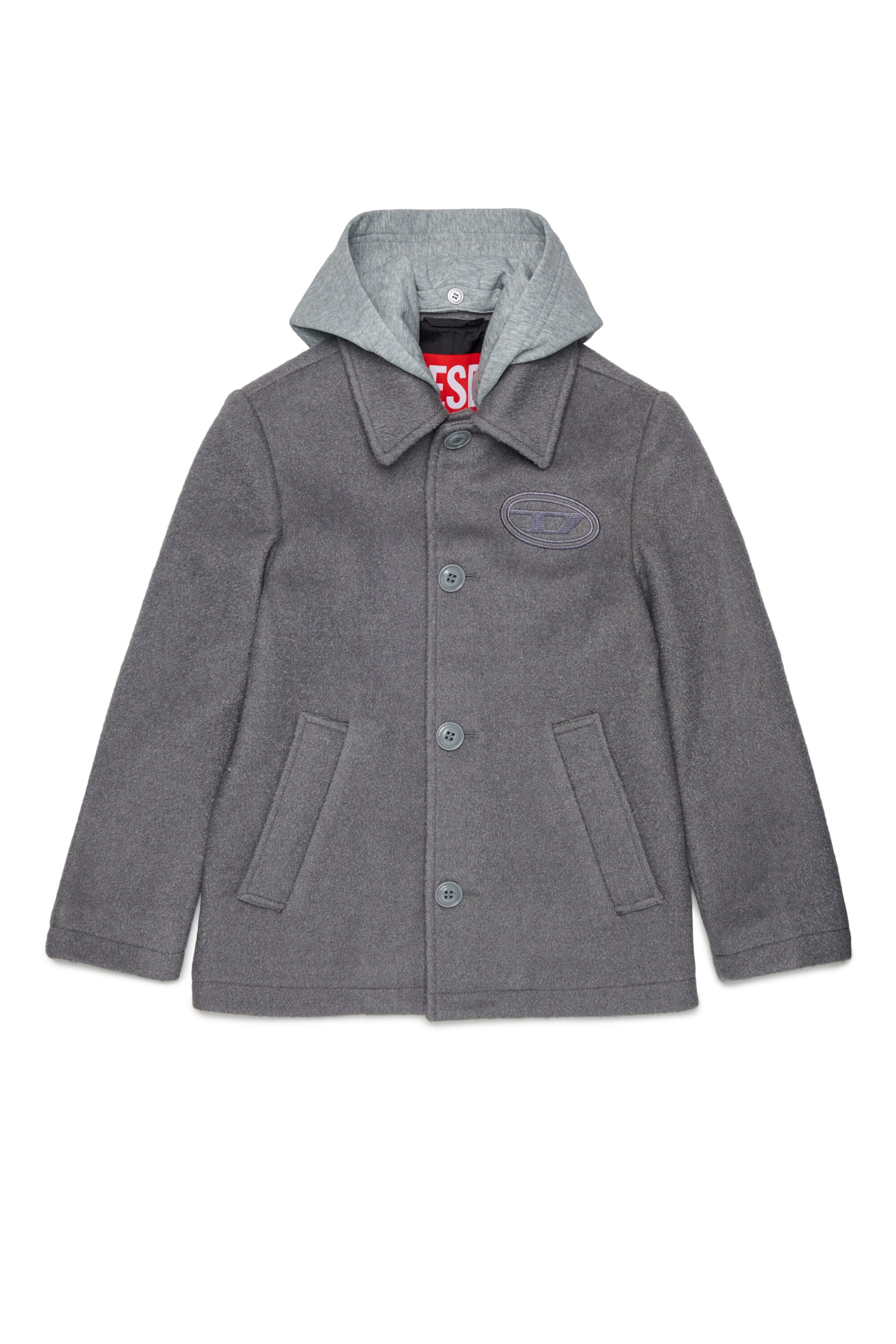 Coat with logo