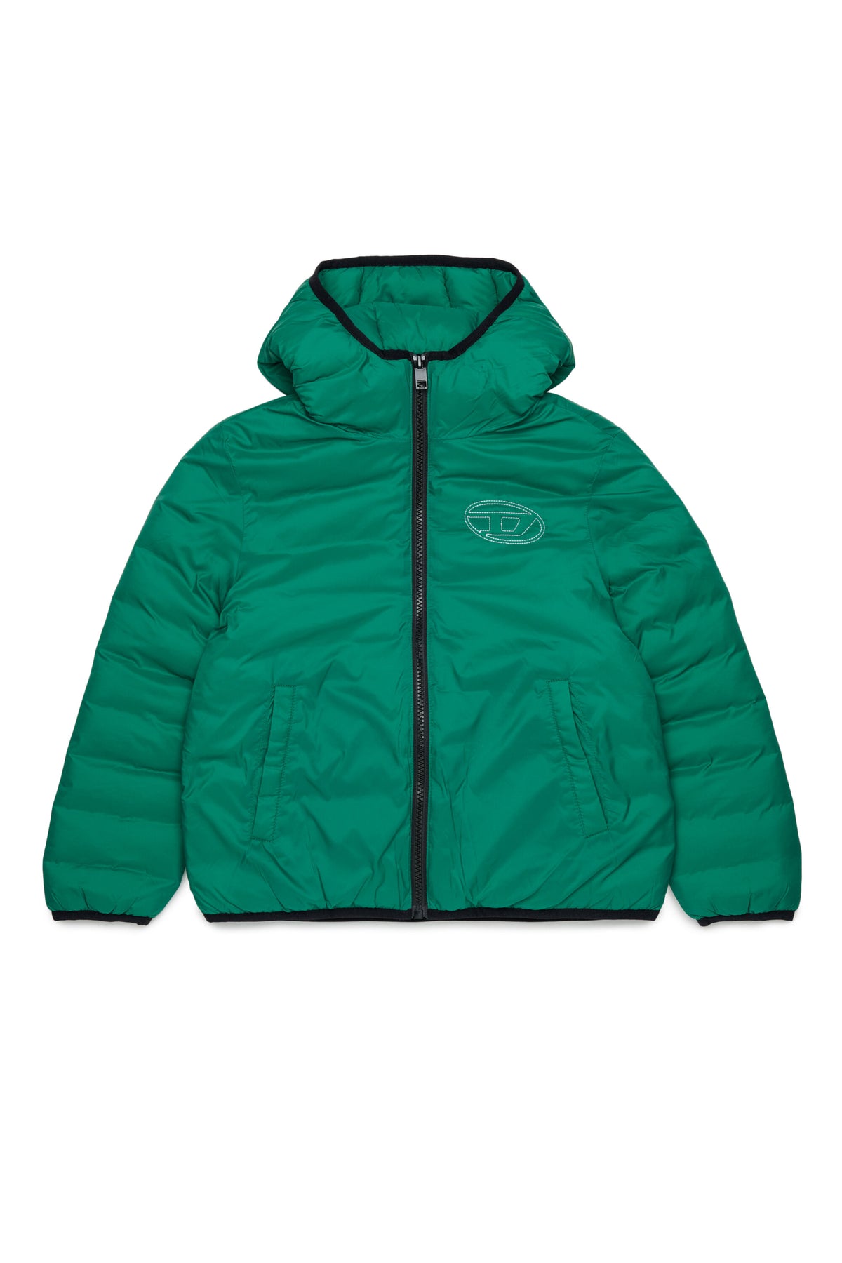 Padded jacket with printed logo