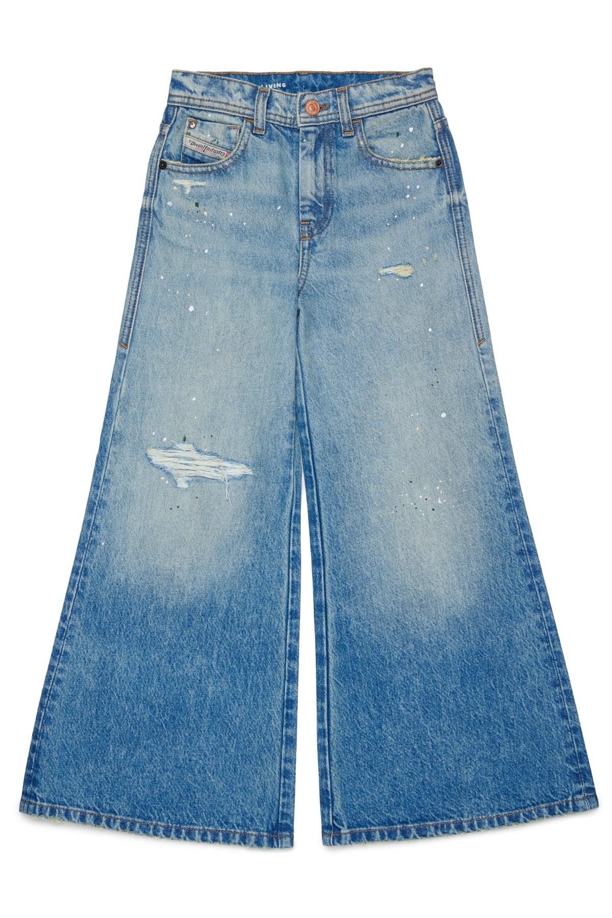 Jeans corte acampanado efecto desgastado - D-Aromy