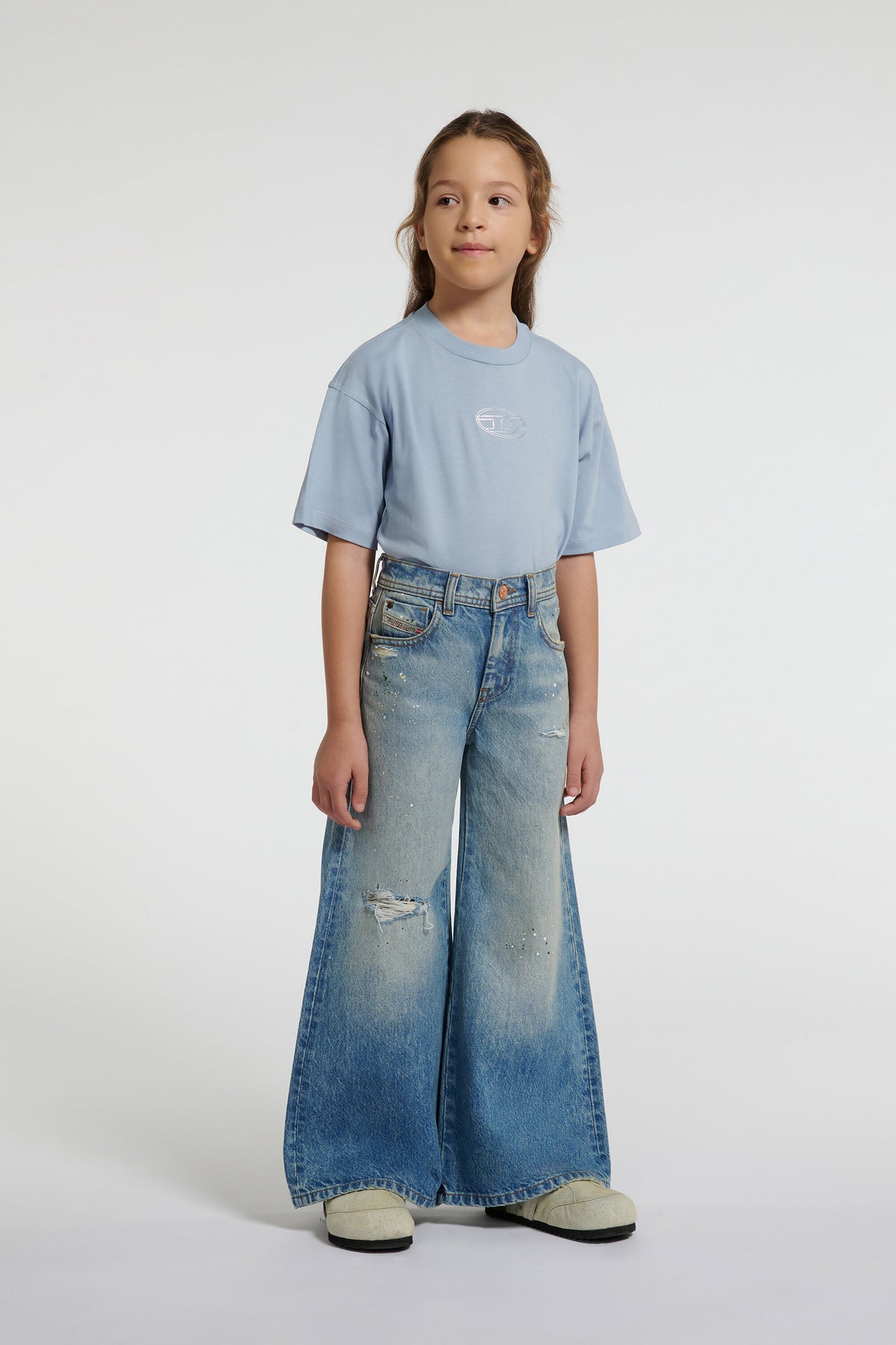 Jeans corte acampanado efecto desgastado - D-Aromy