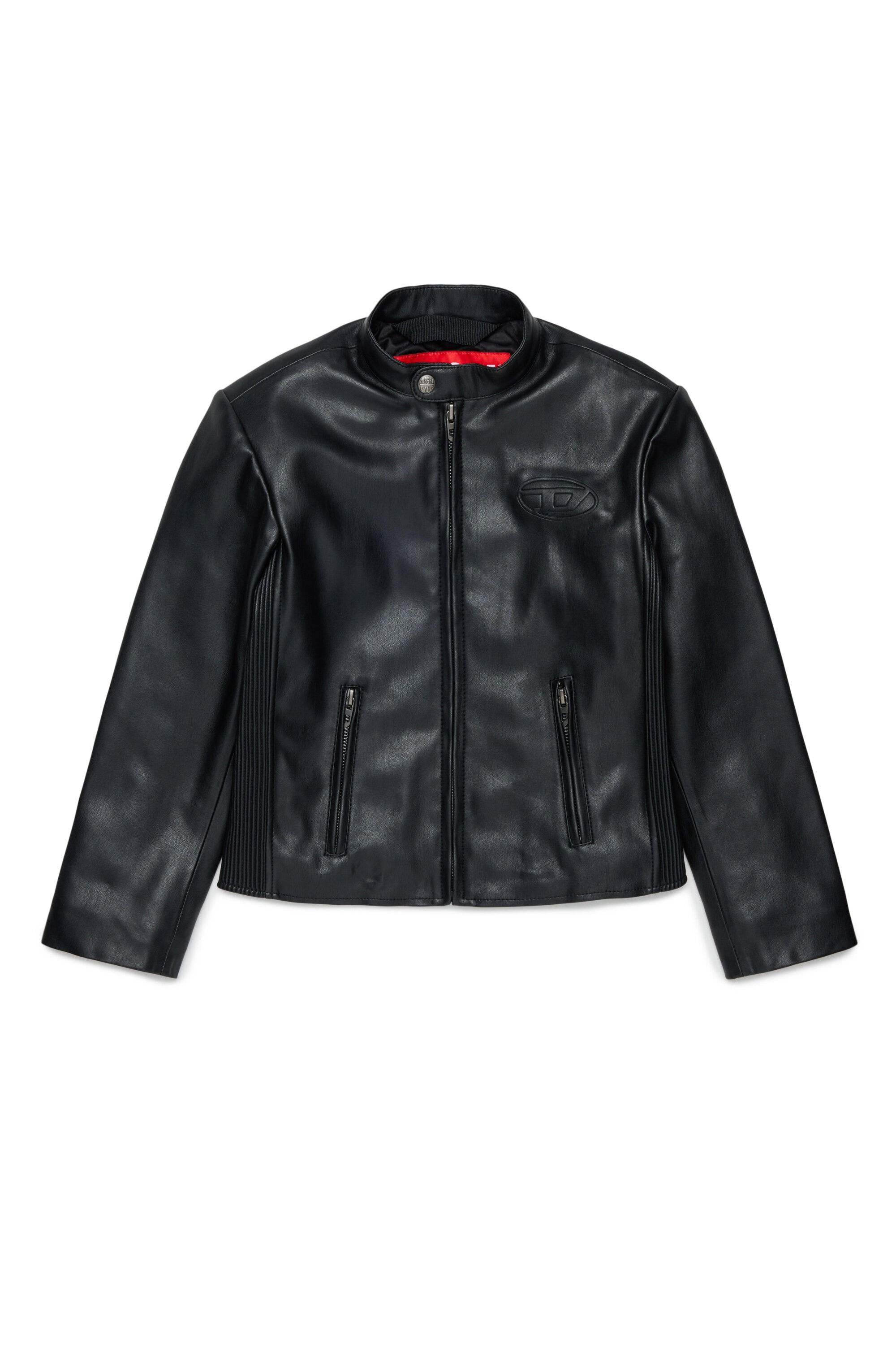 Chaqueta biker con logo estampado
