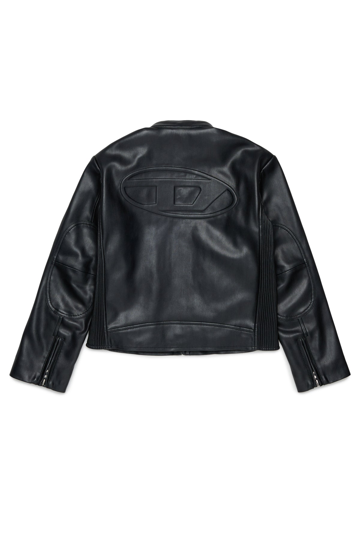 Biker jacket with printed logo