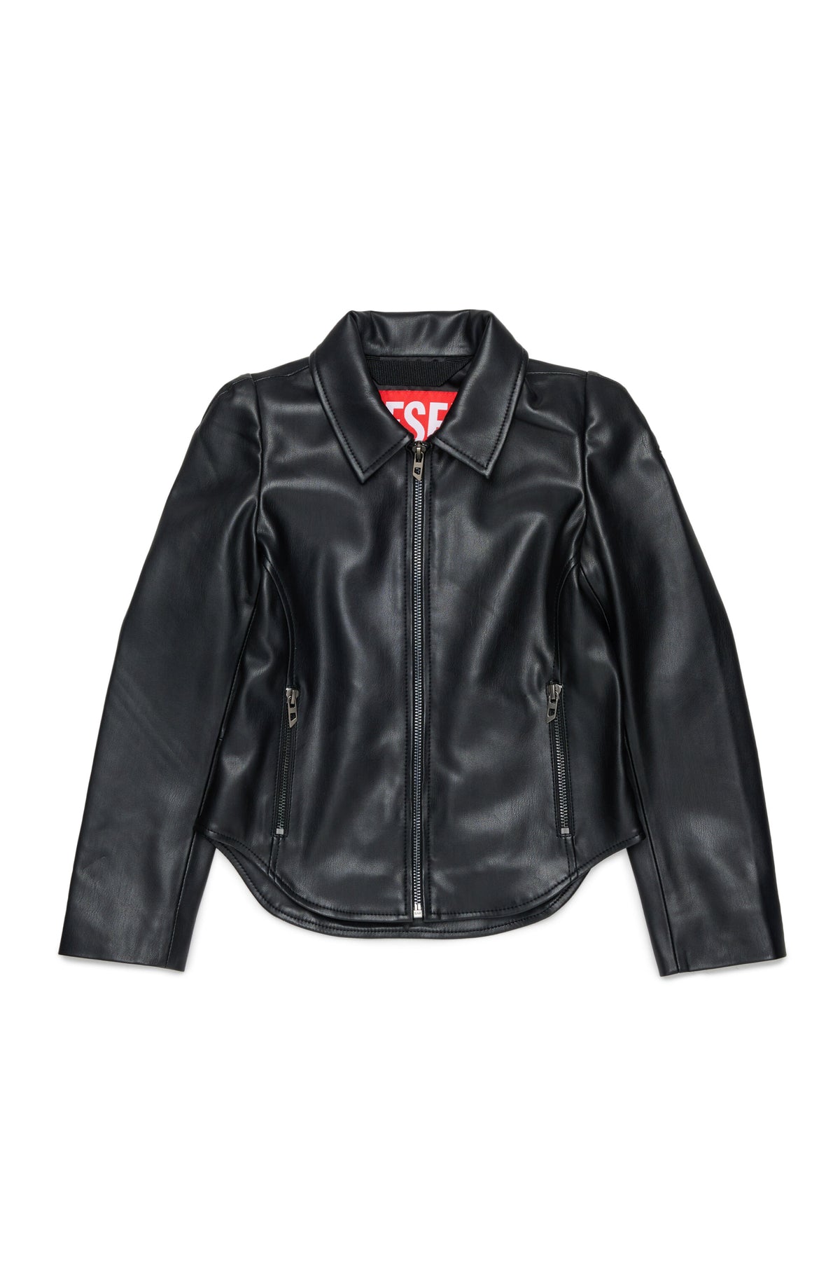 Biker jacket in coated fabric