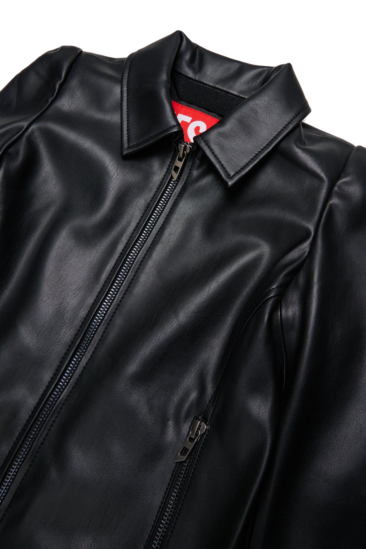 Biker jacket in coated fabric