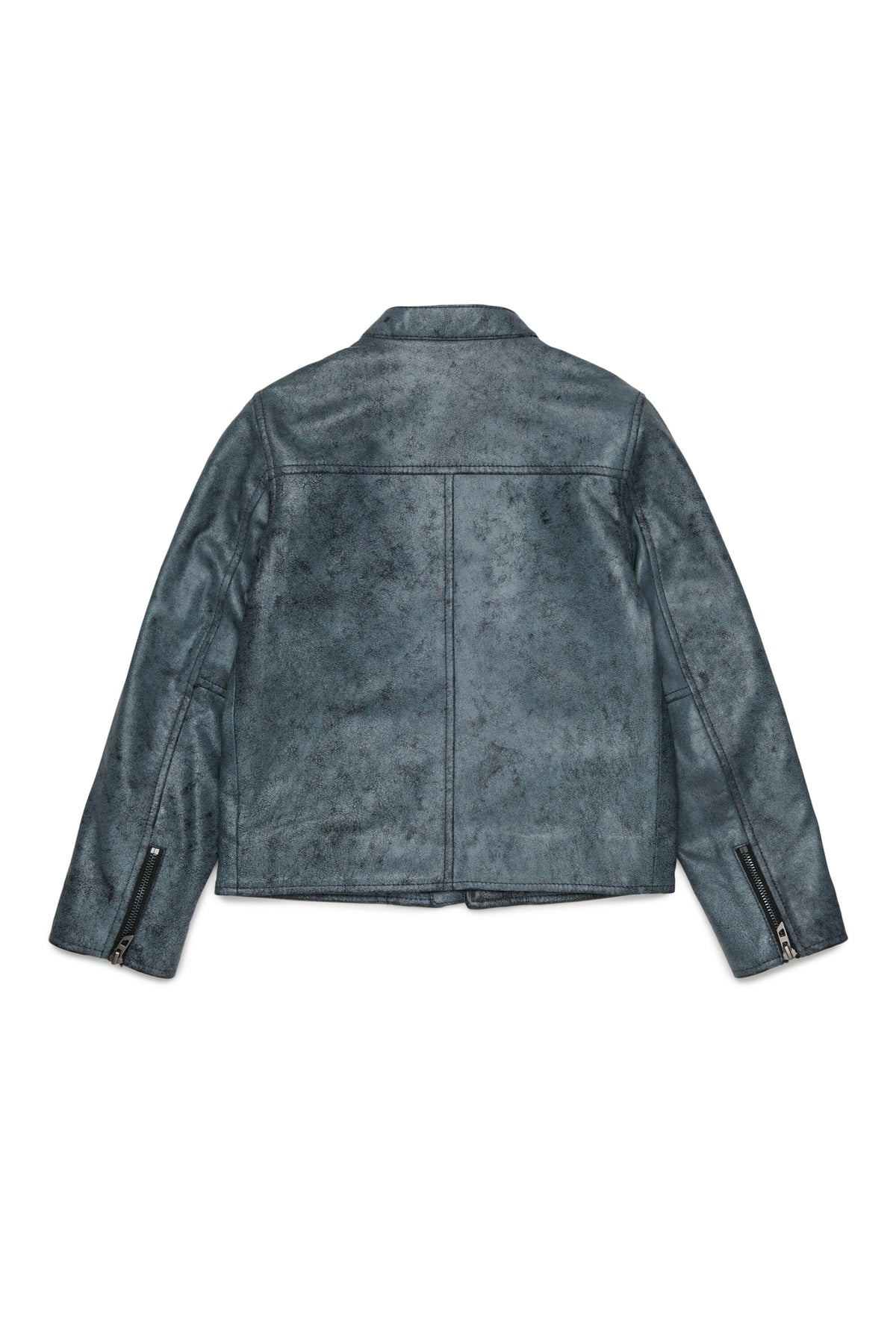 Biker jacket with printed logo