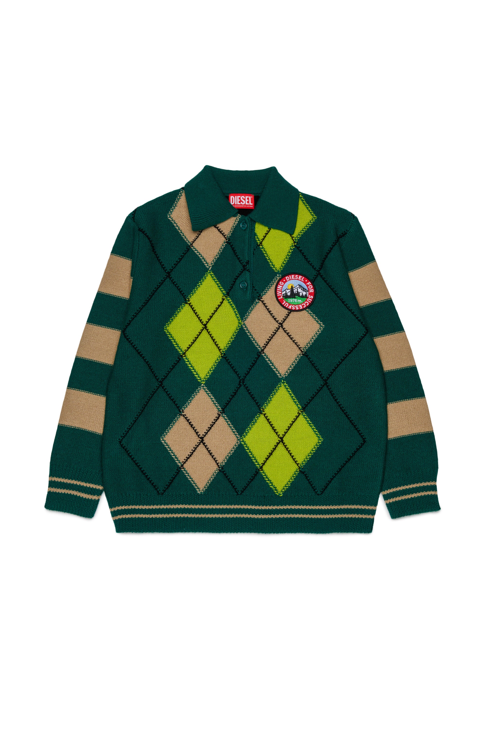 Polo de mezcla de lana con logo