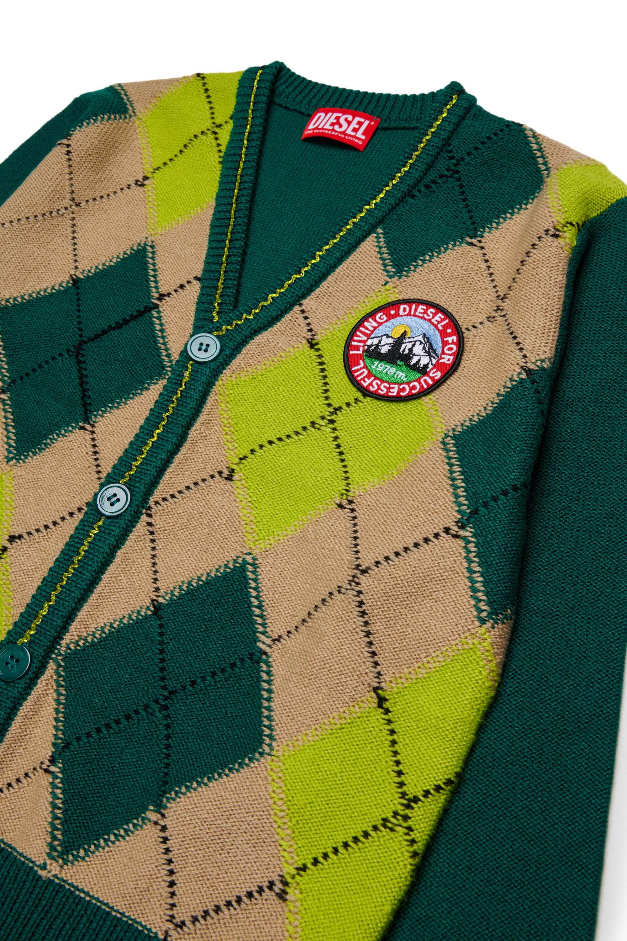 Cardigan en mélange de laine avec logo