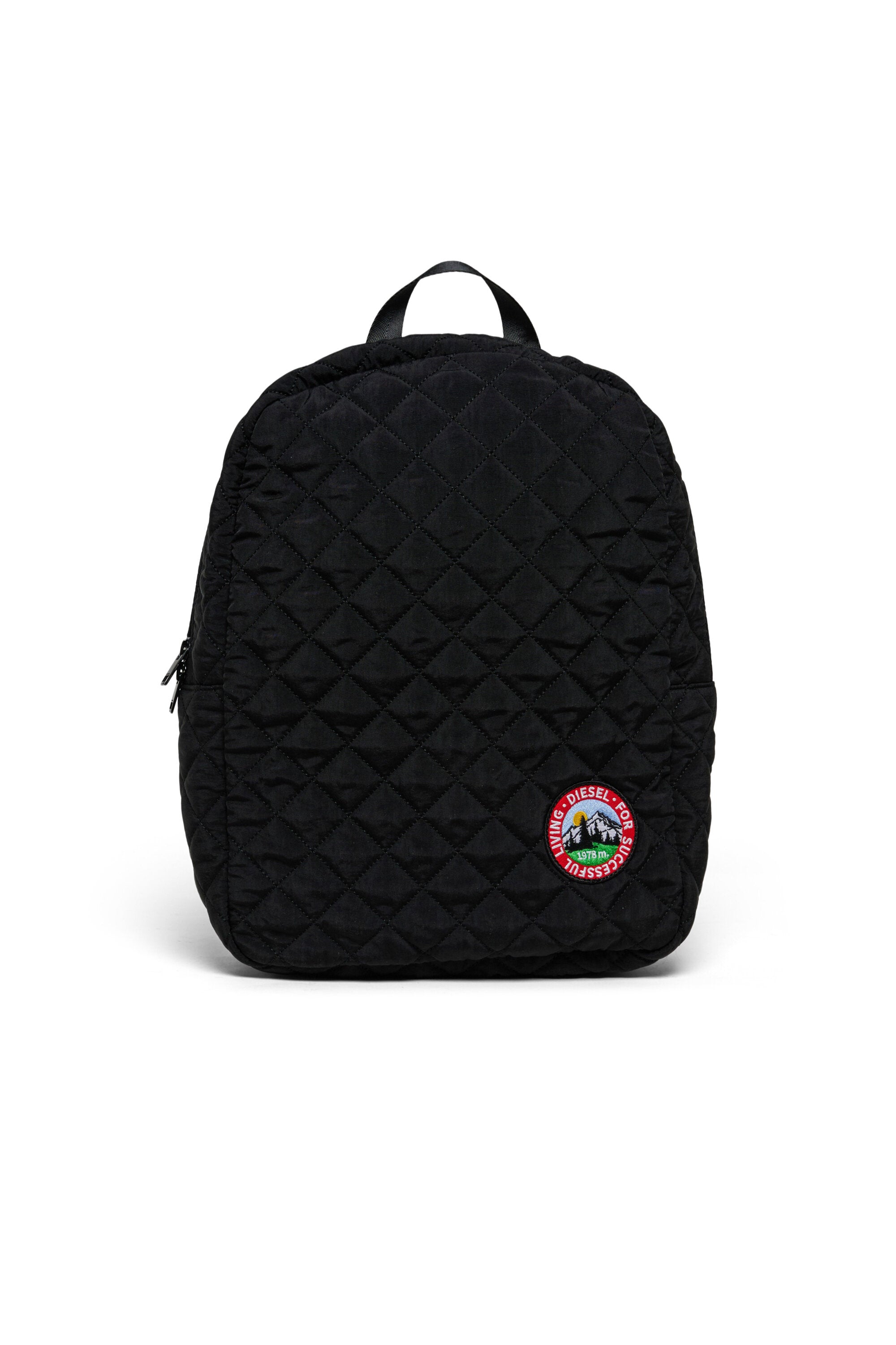 Quilted backpack with logo