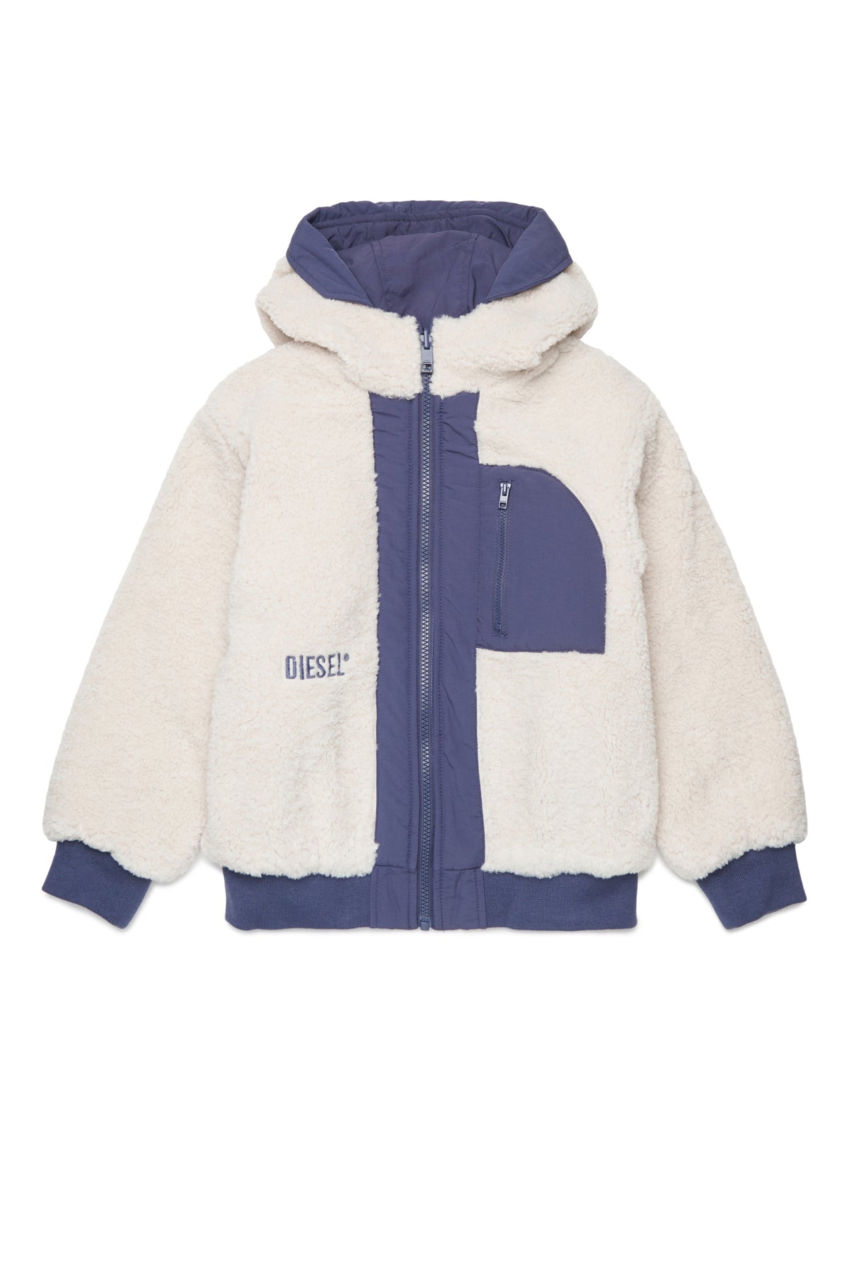 Veste teddy réversible avec capuche