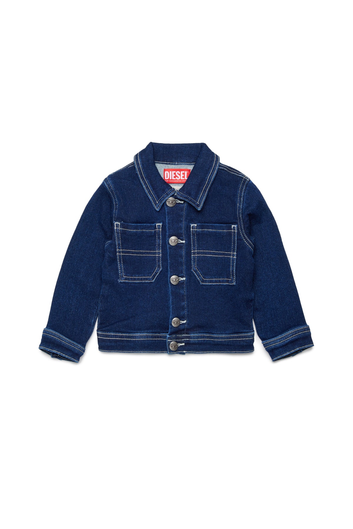 Denim jacket with printed logo