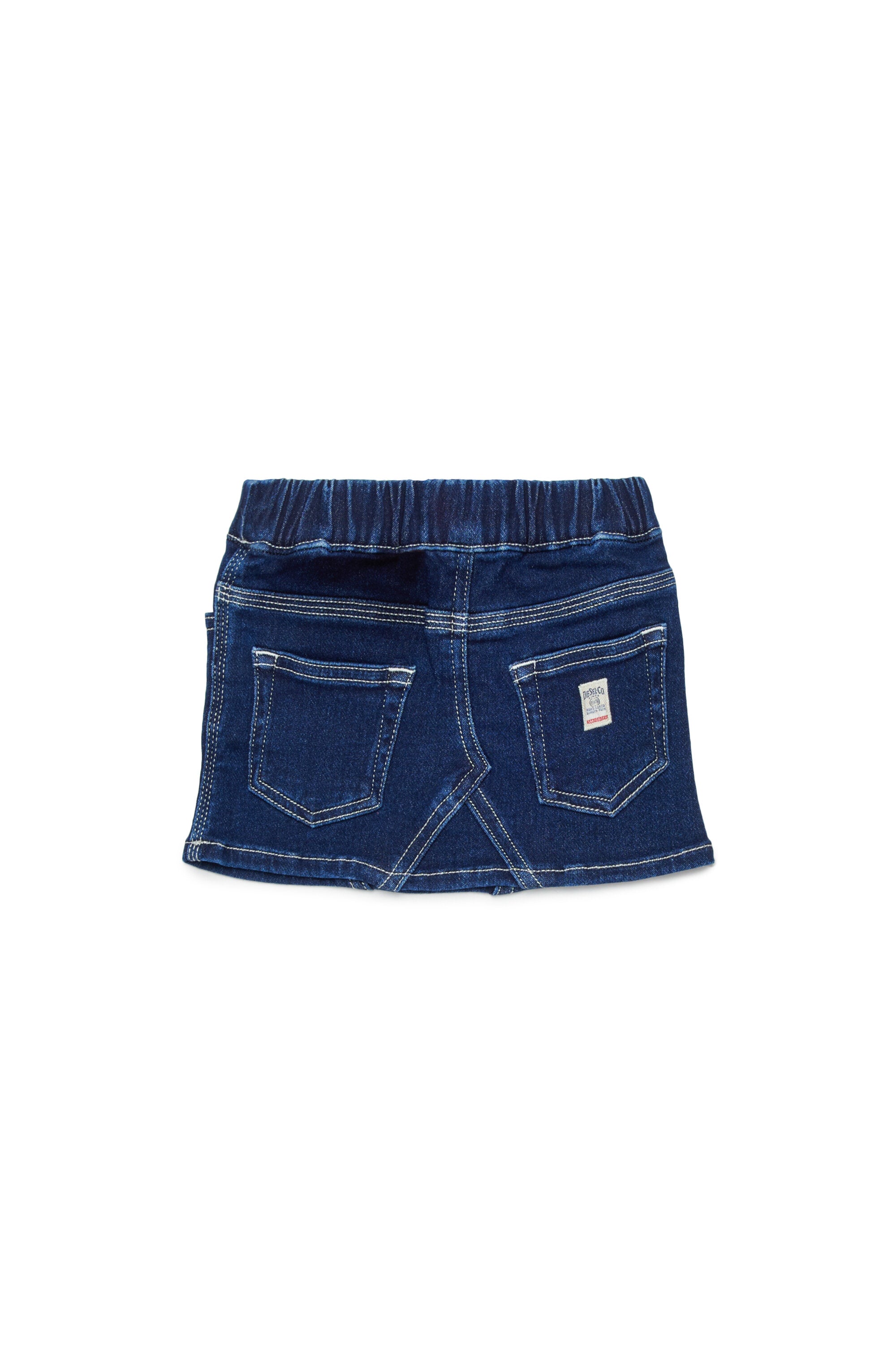 Denim skirt with logo