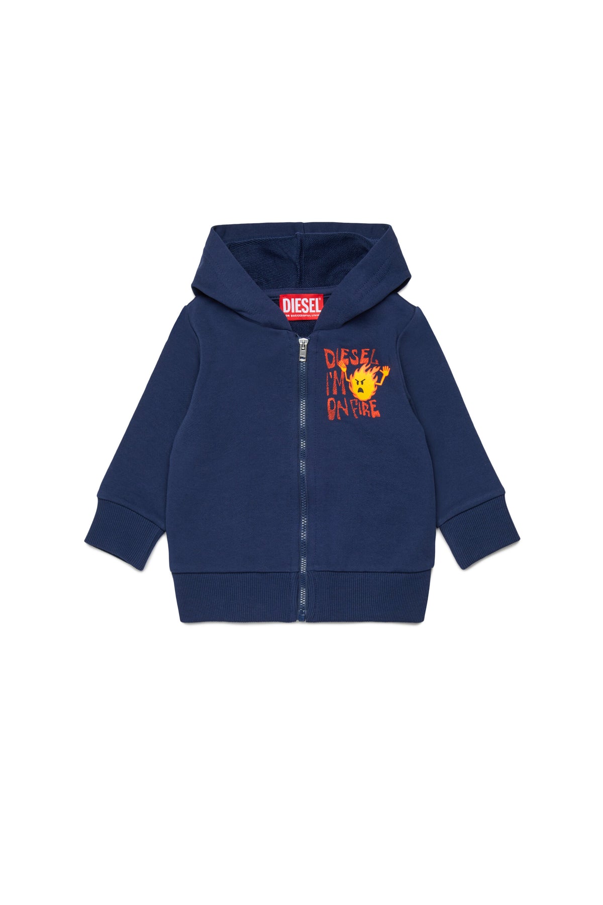 Sudadera con cremallera y logo en el pecho