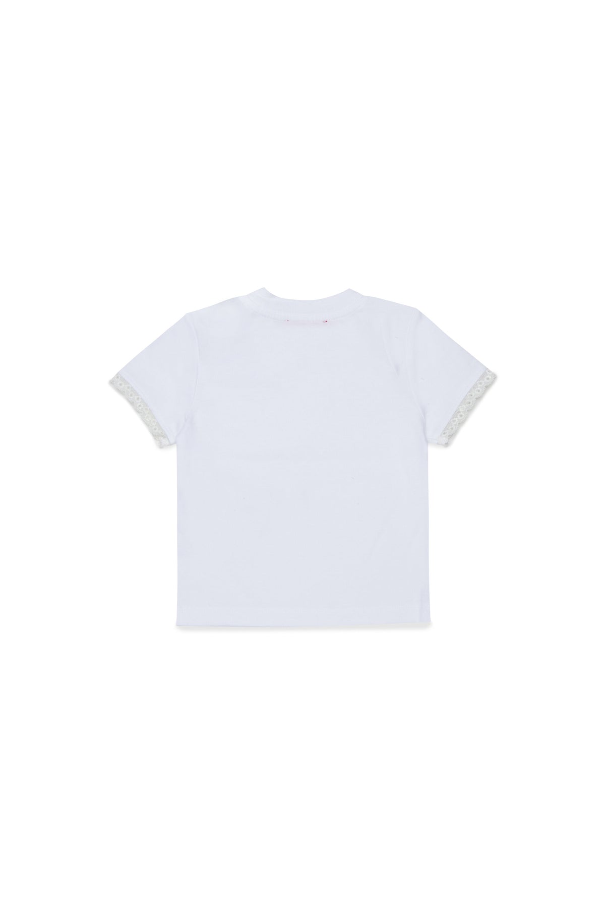 T-shirt avec logo et manches en dentelle