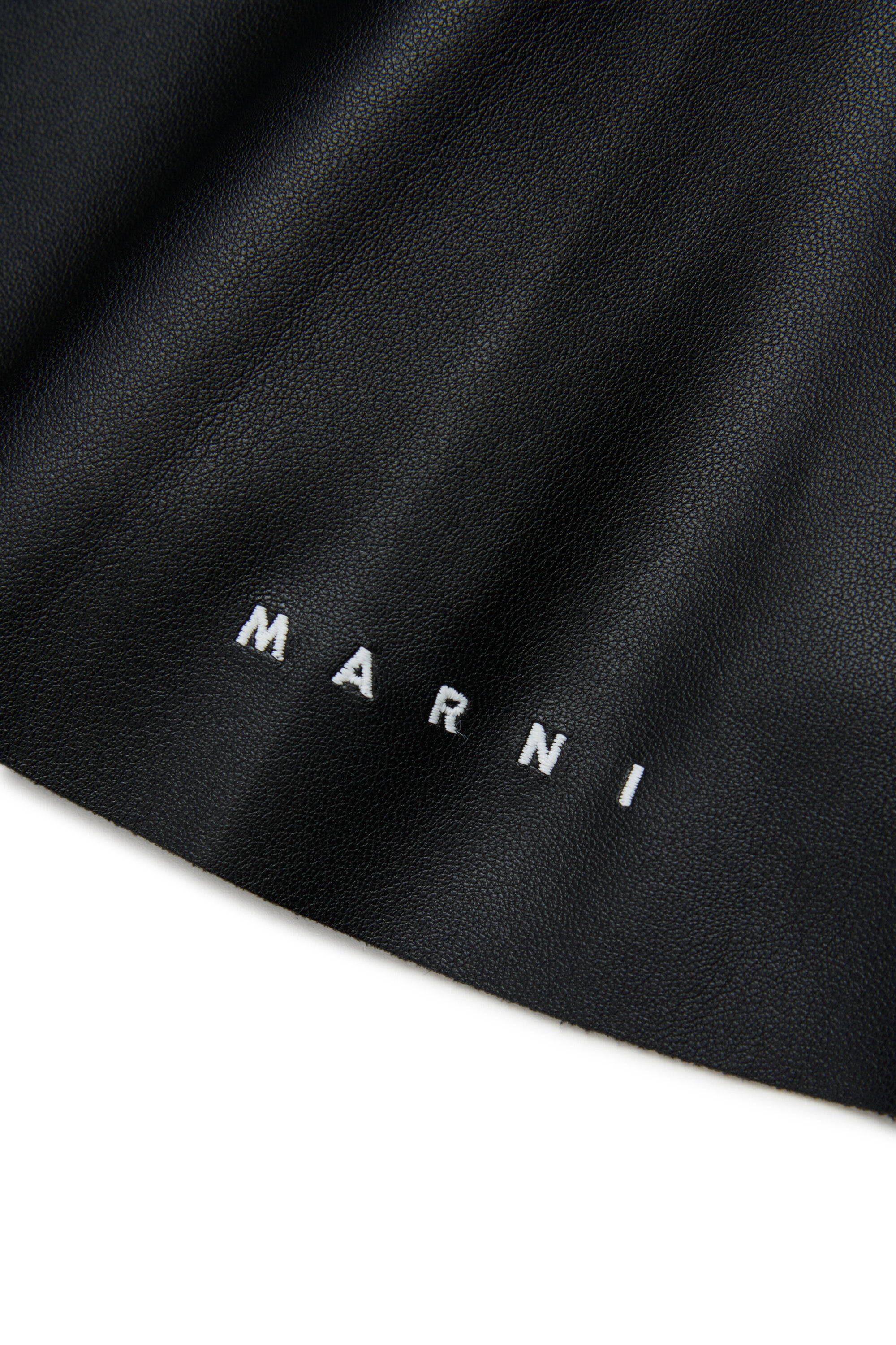 Coated fabric mini skirt