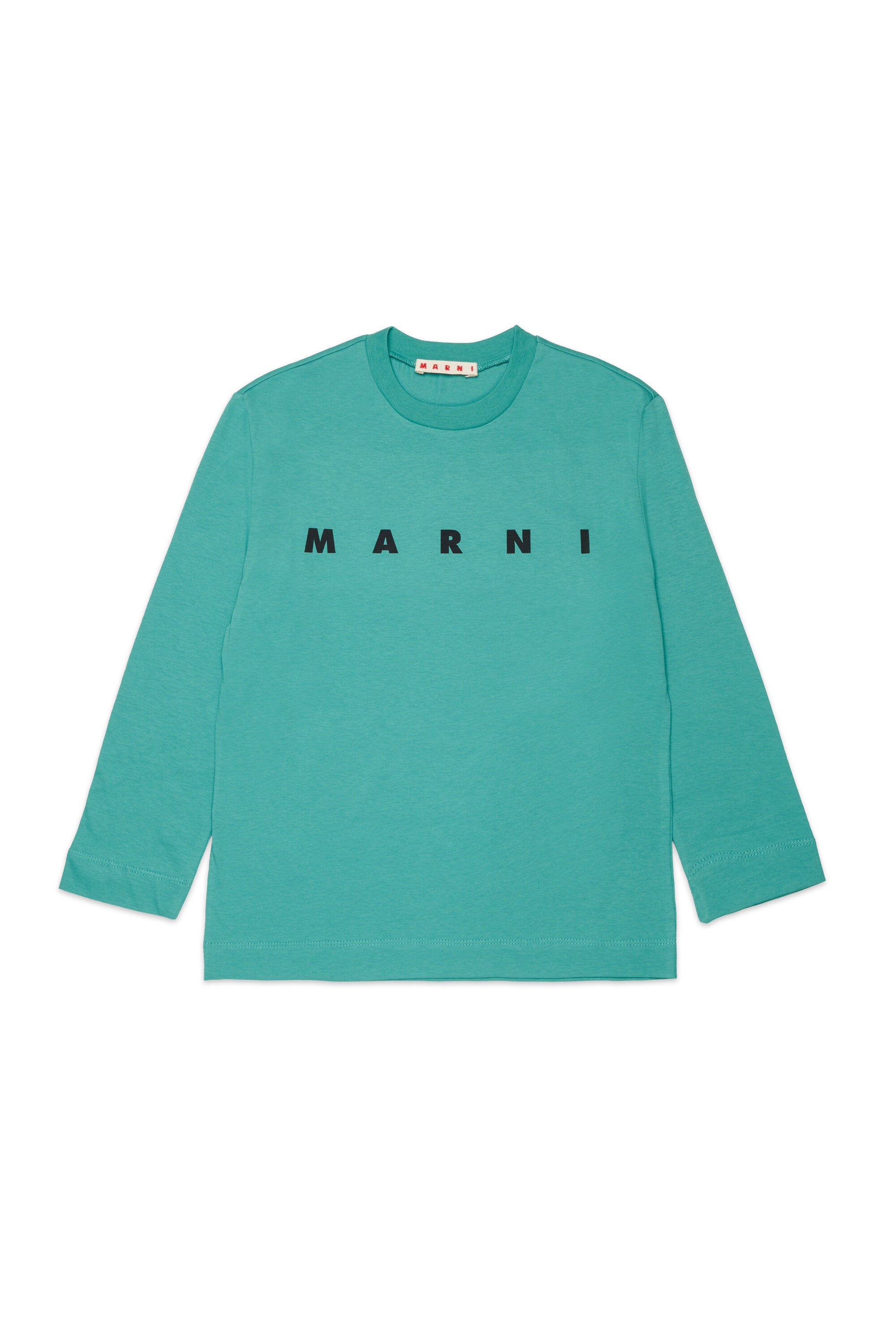 T-shirt en jersey à manches longues avec logo Marni
