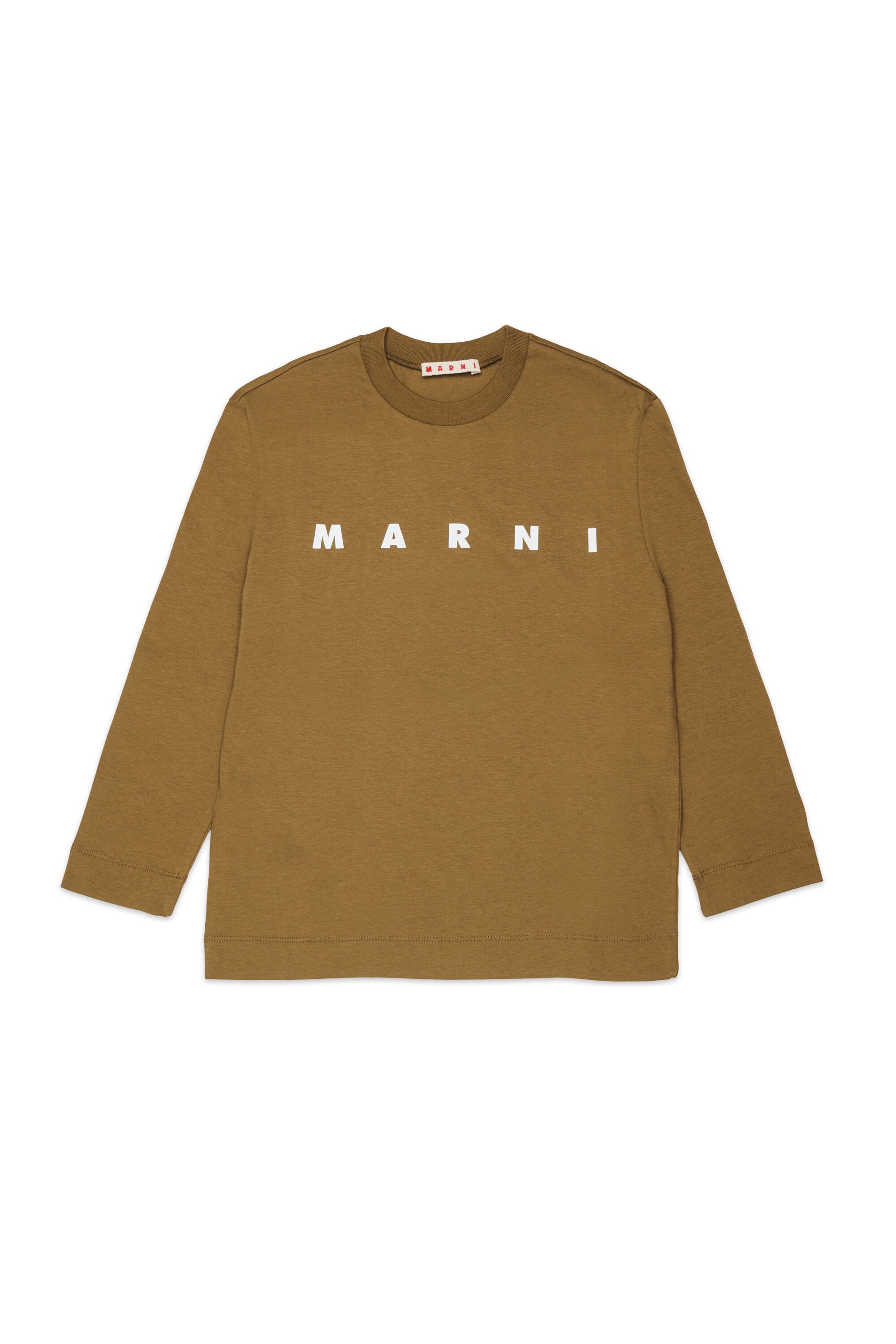 T-shirt en jersey à manches longues avec logo Marni