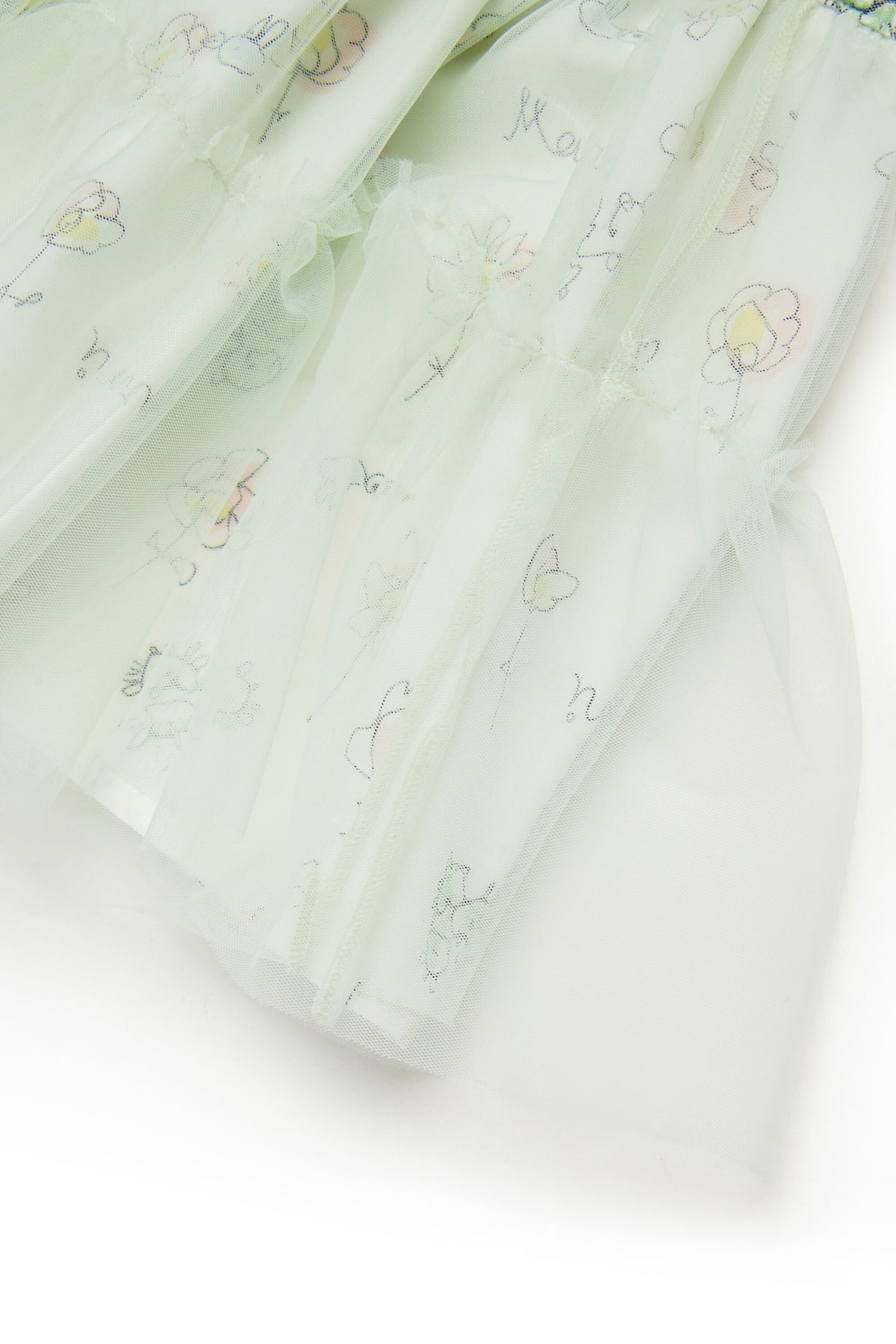 Tulle skirt with floral pattern