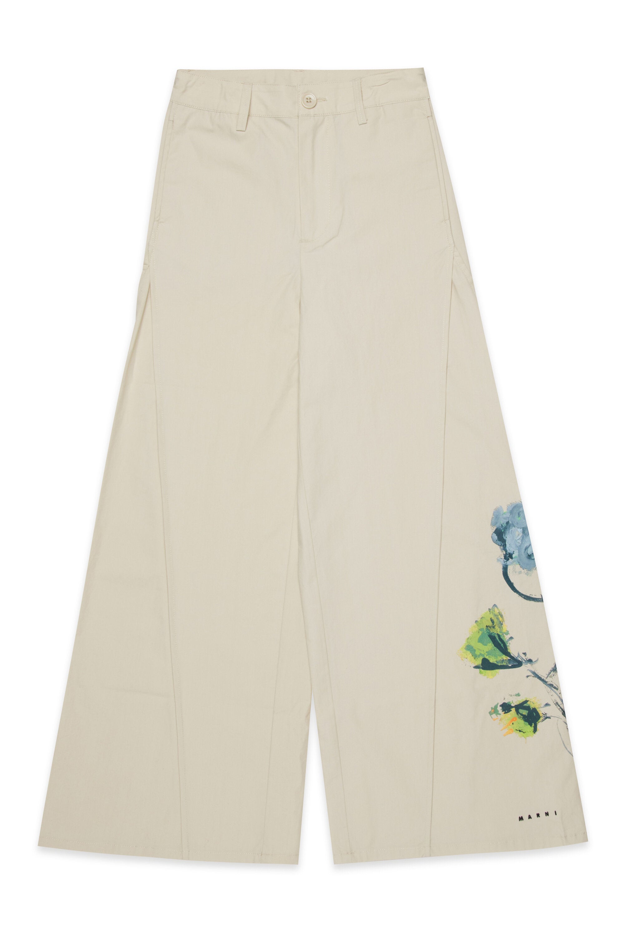 Pantalon large à imprimé floral