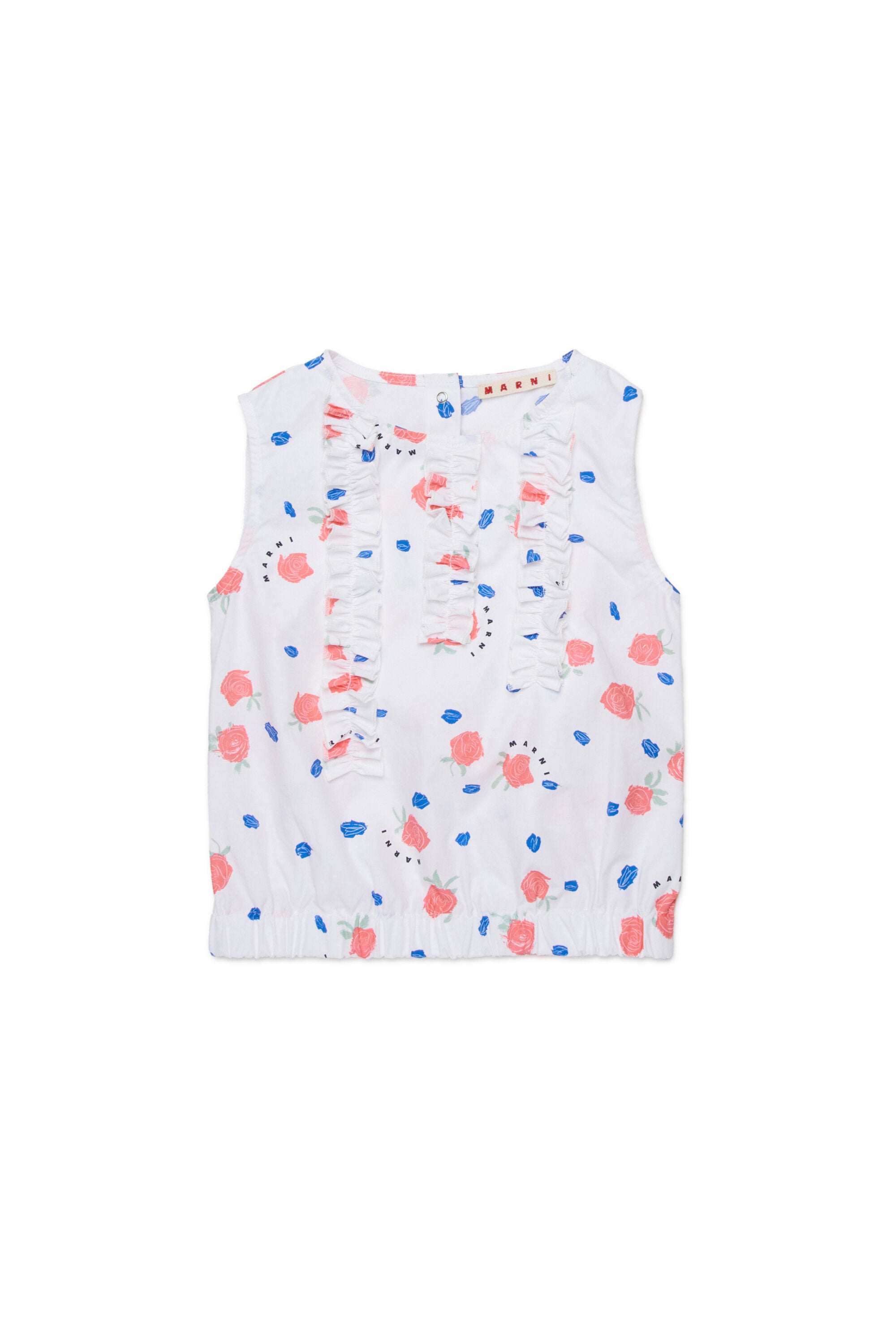 Chemise sans manches à volants
