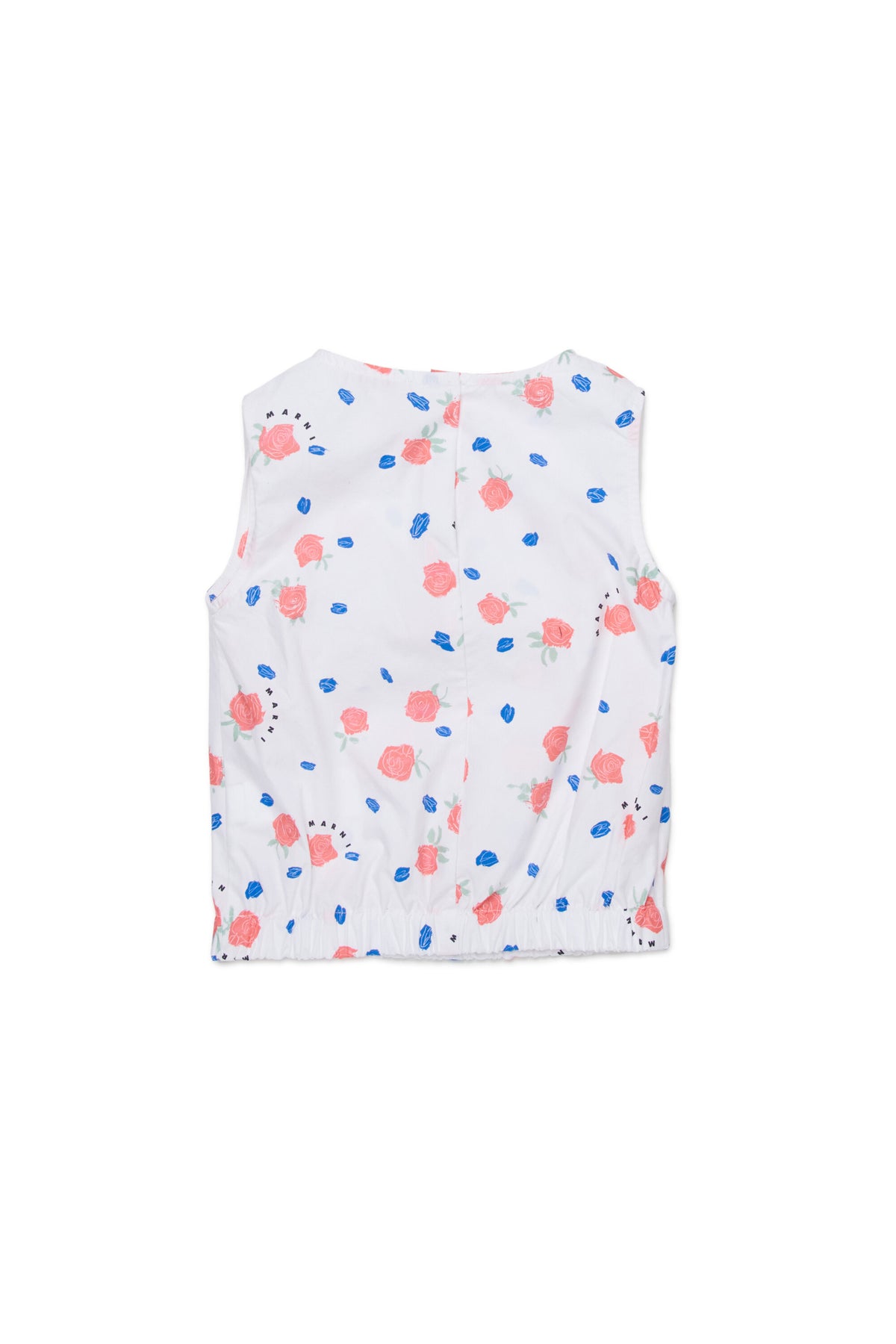 Sleeveless shirt with ruffles