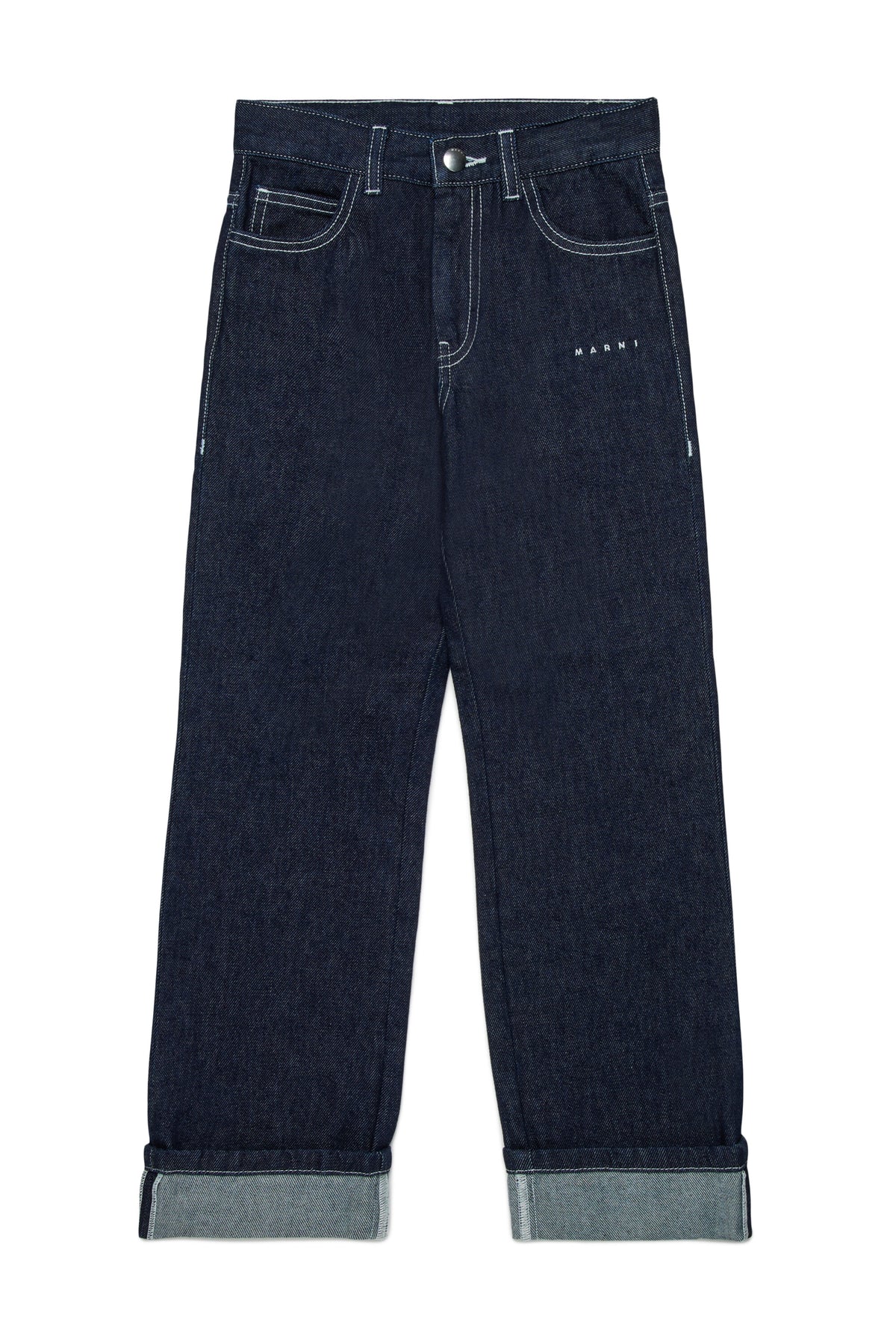 Dark blue slim-fit jeans