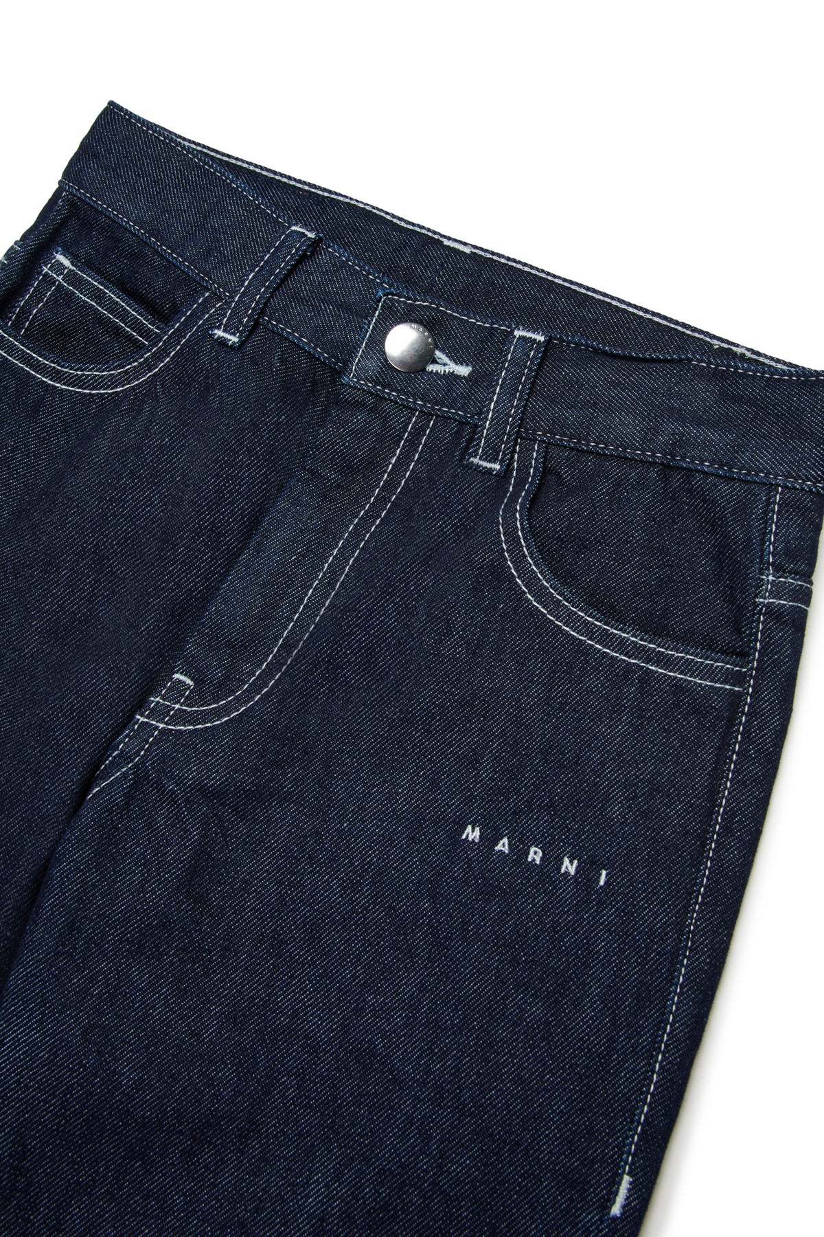 Dark blue slim-fit jeans