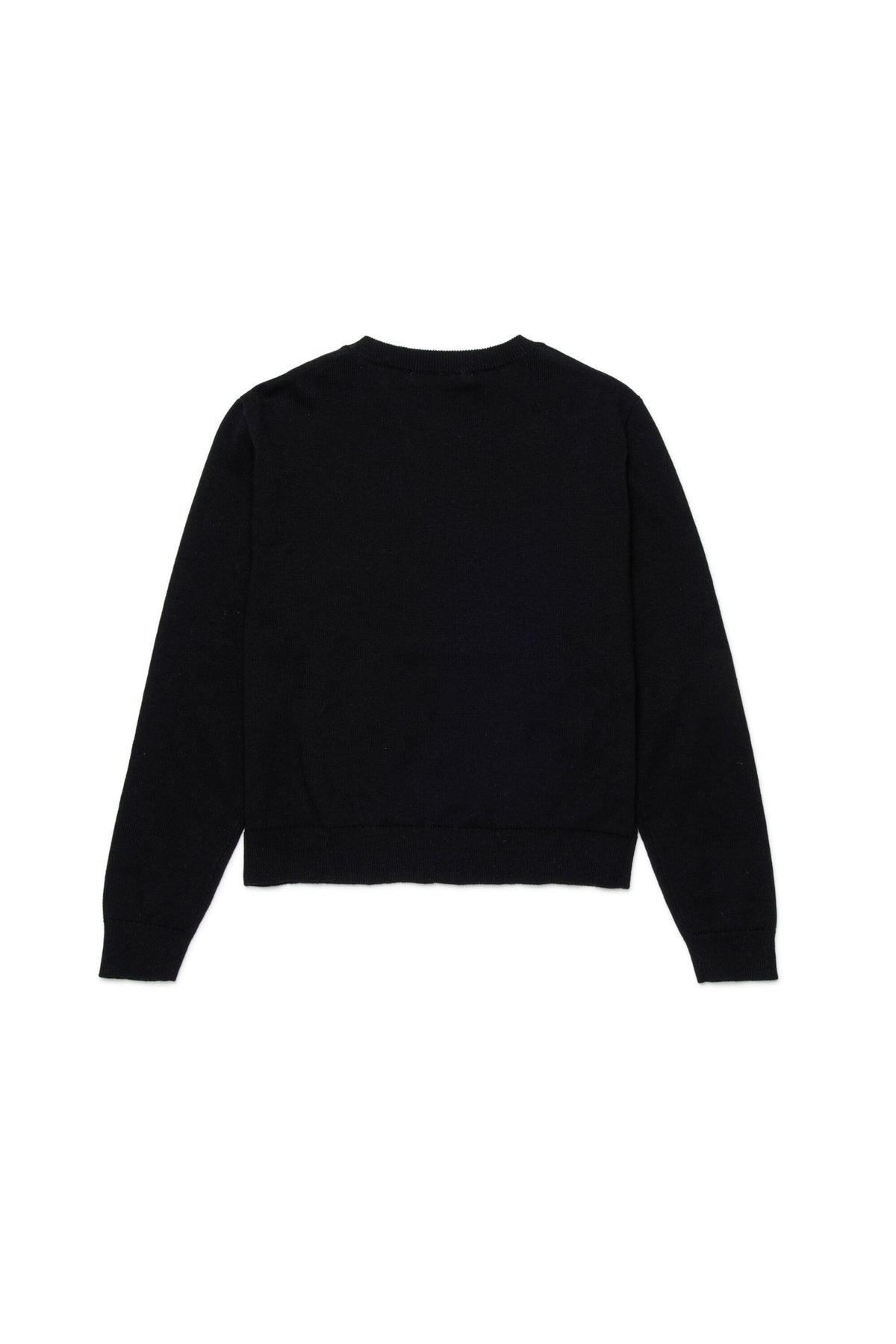 Crew-neck cardigan with logo