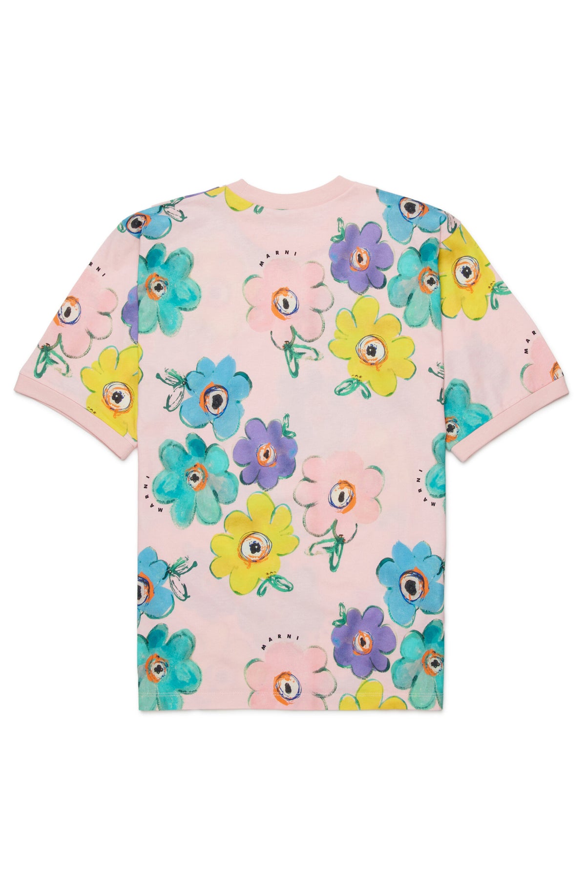 Crew-neck T-shirt with floral pattern