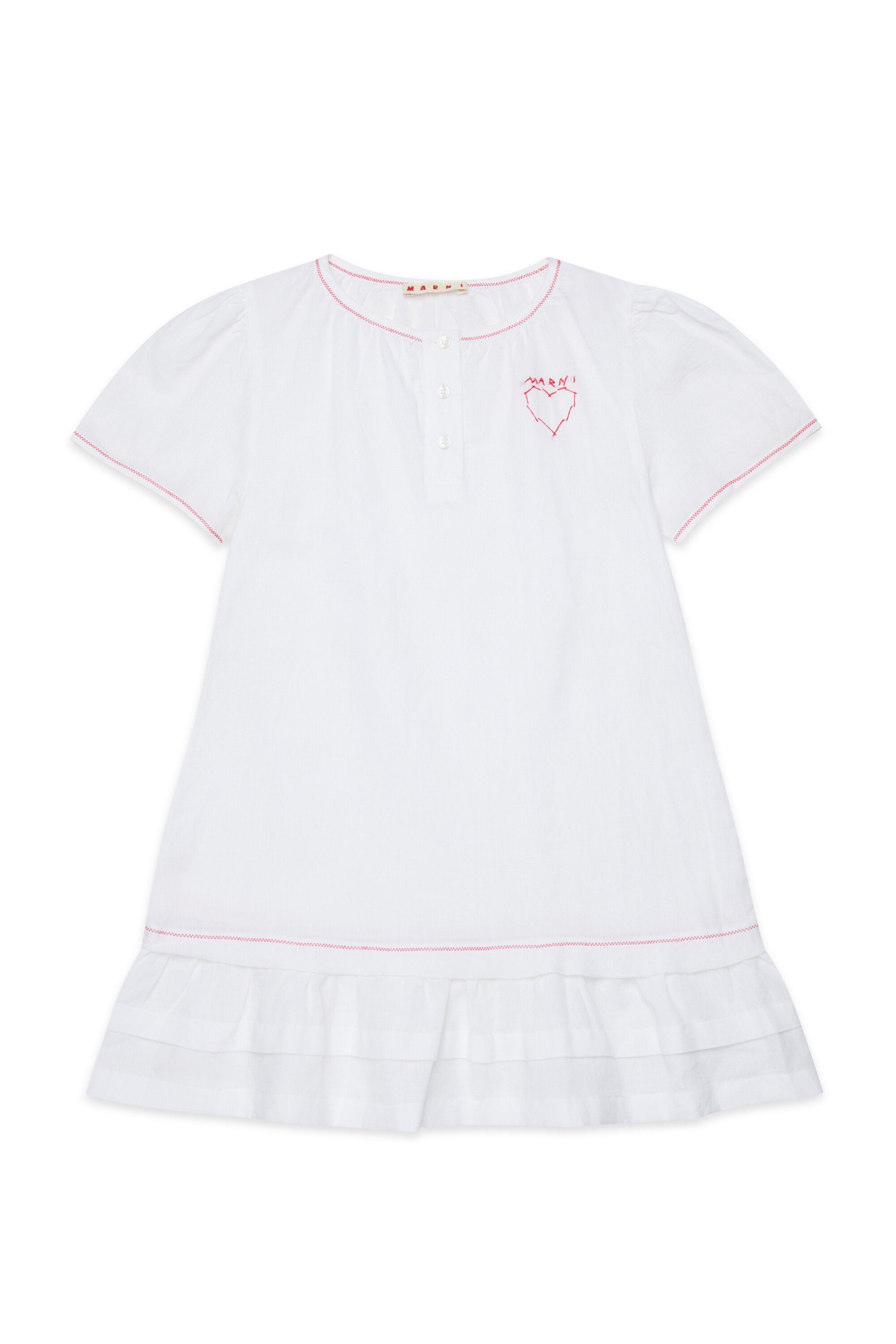Robe avec broderie cœur et volants
