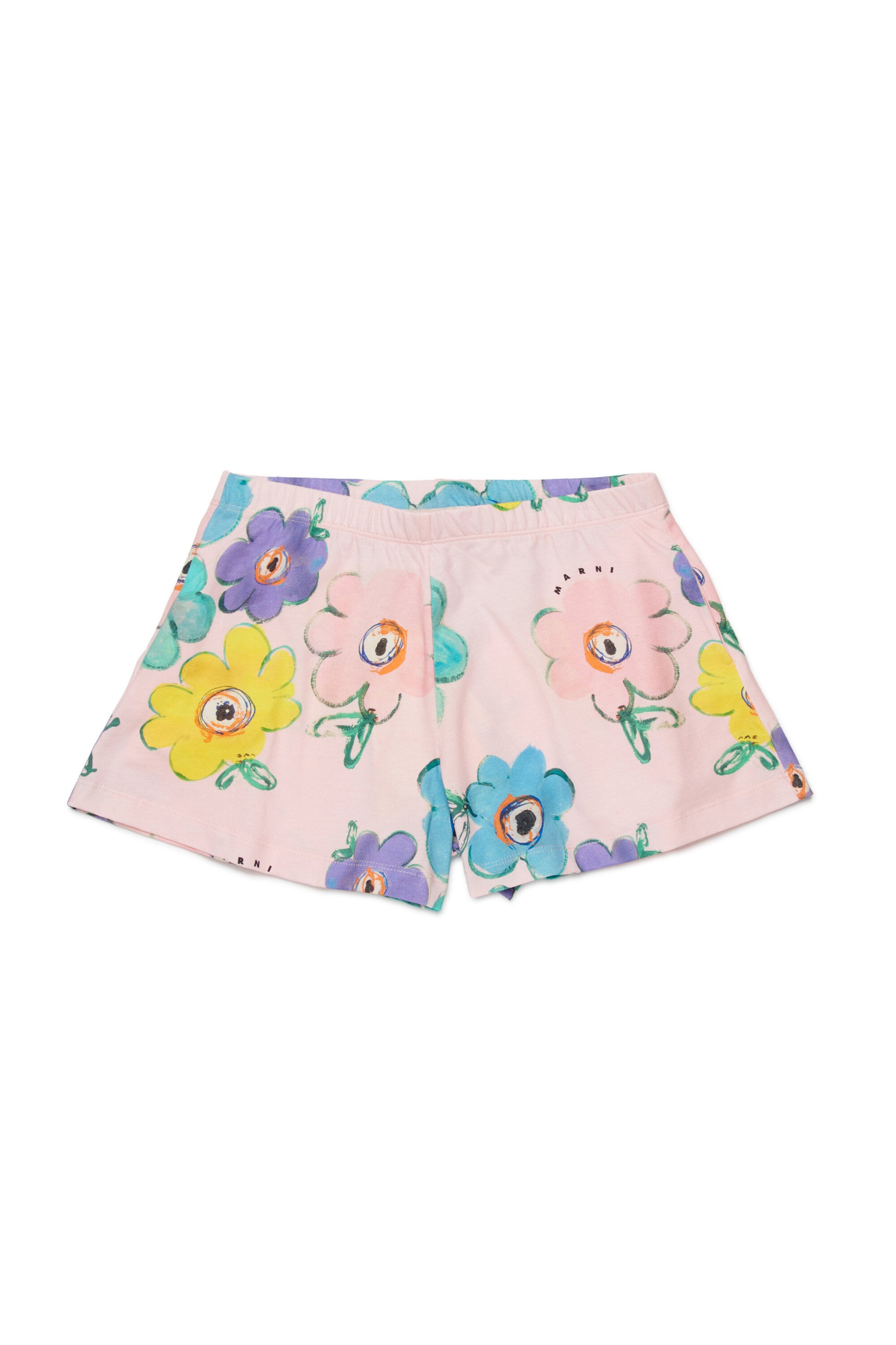 Shorts de felpa con estampado floral