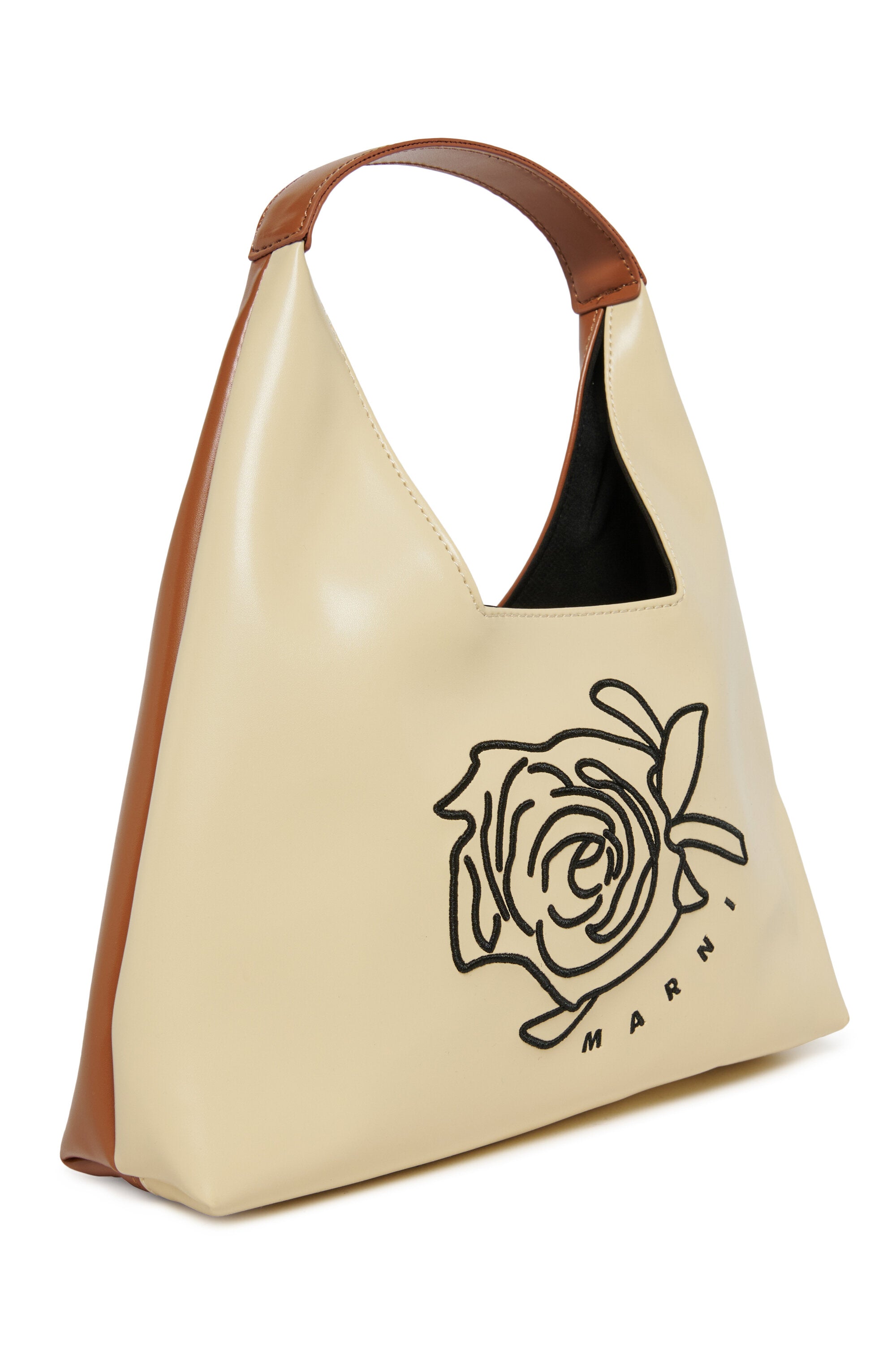 Diamond shoulder bag with floral pattern