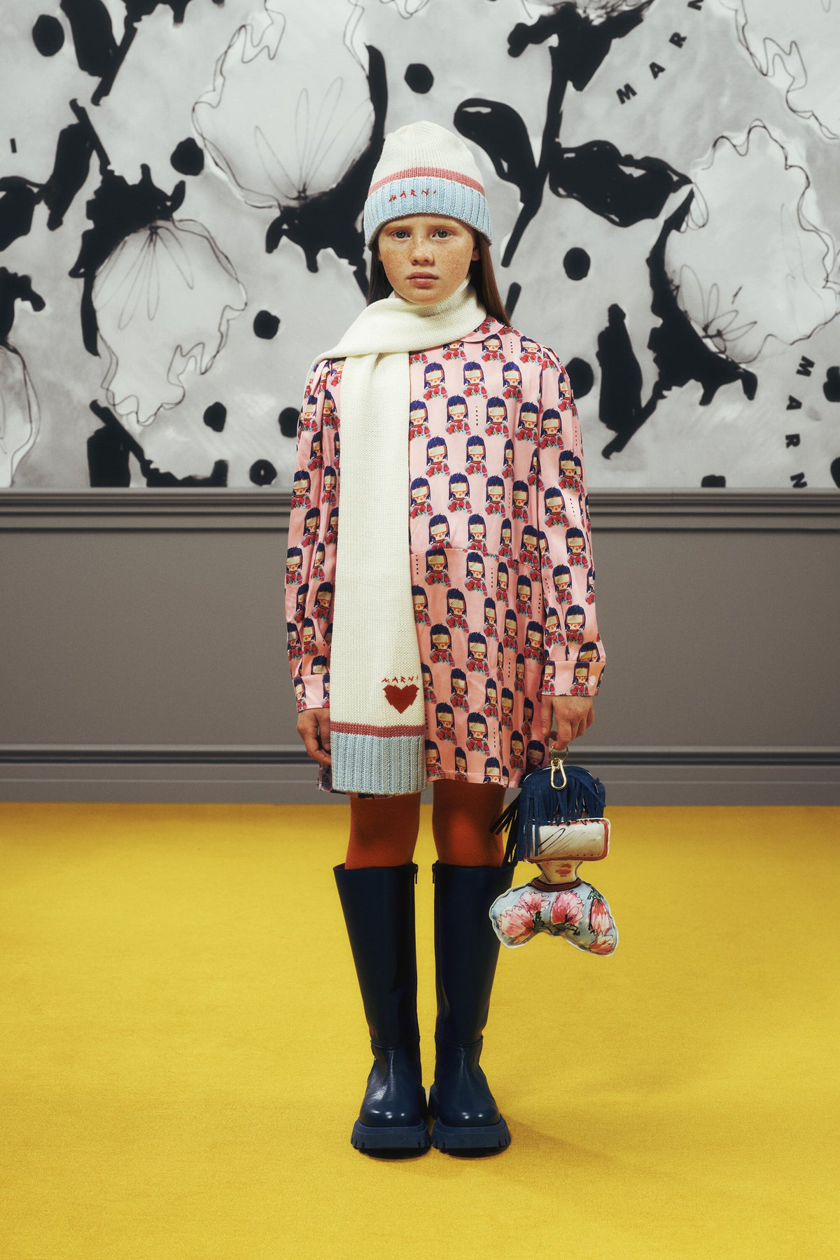 Robe à motif avec col classique