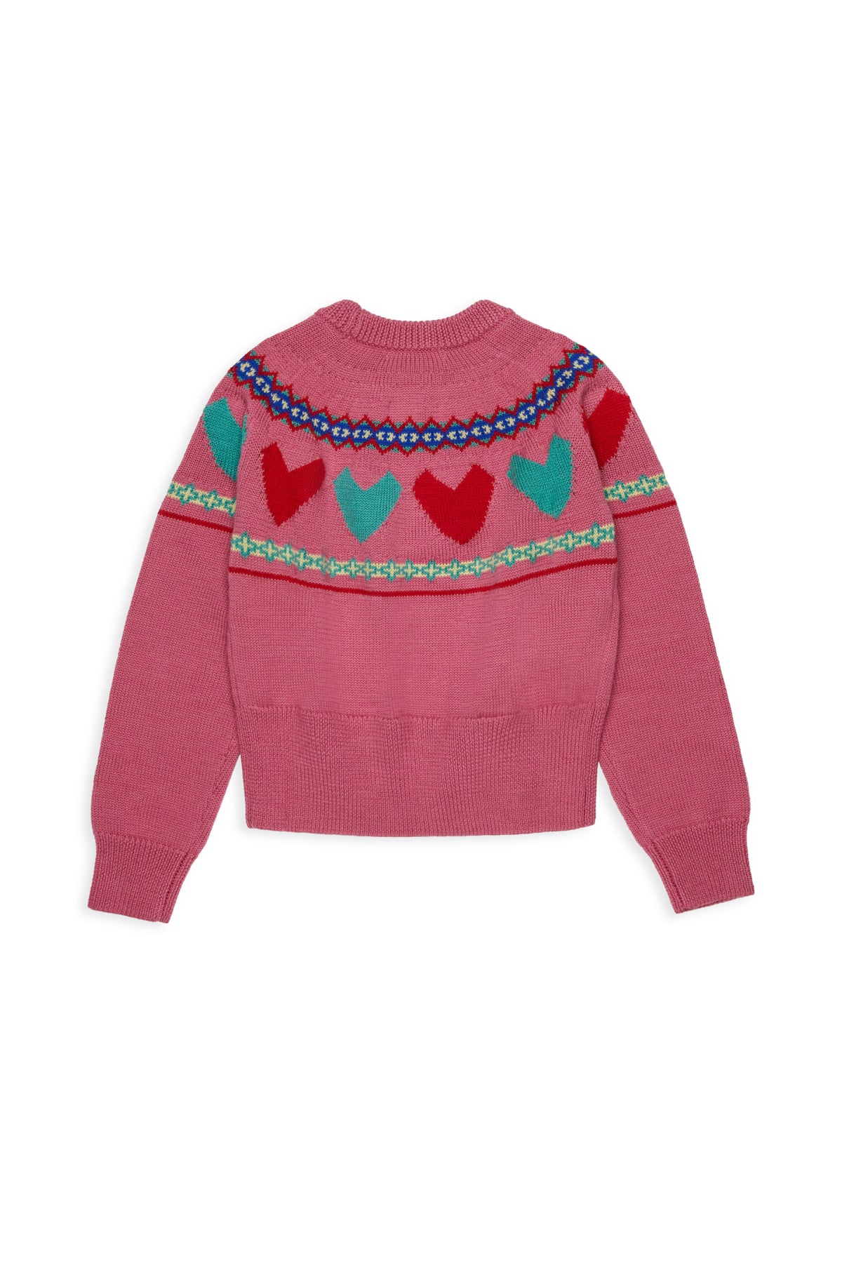 Pull ras-du-cou avec cœurs jacquard