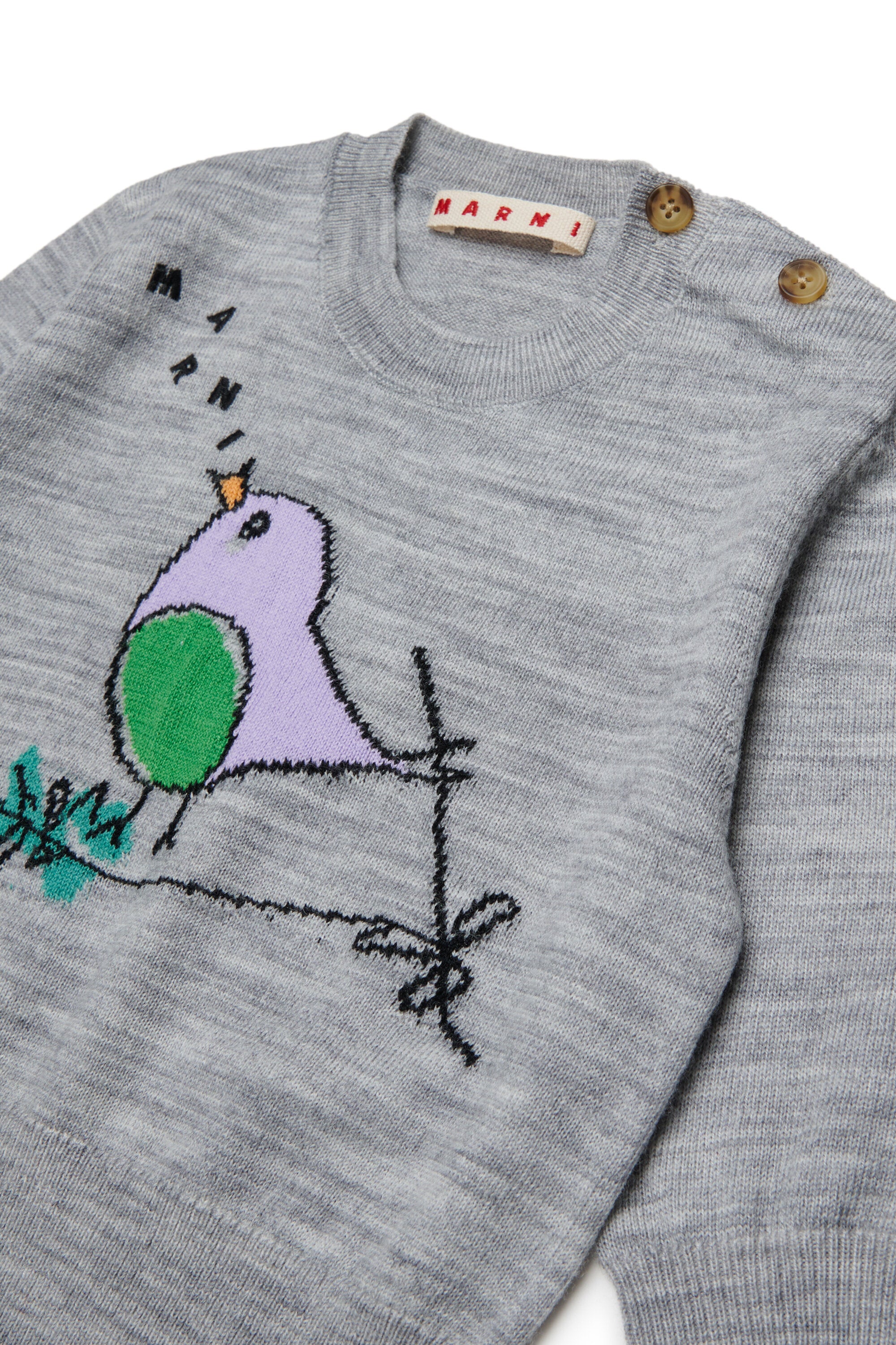 Pull col rond avec motif brodé