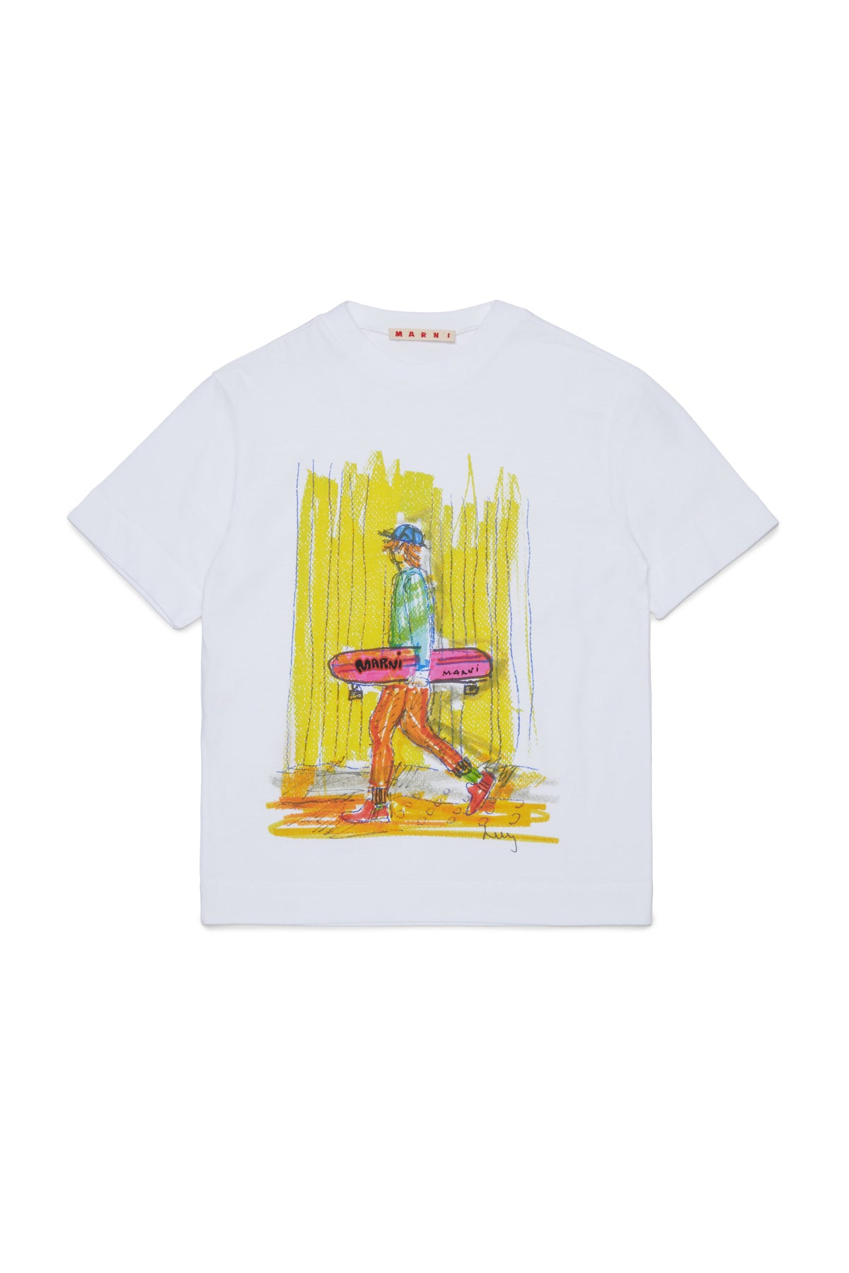 T-shirt avec imprimé coloré sur le devant