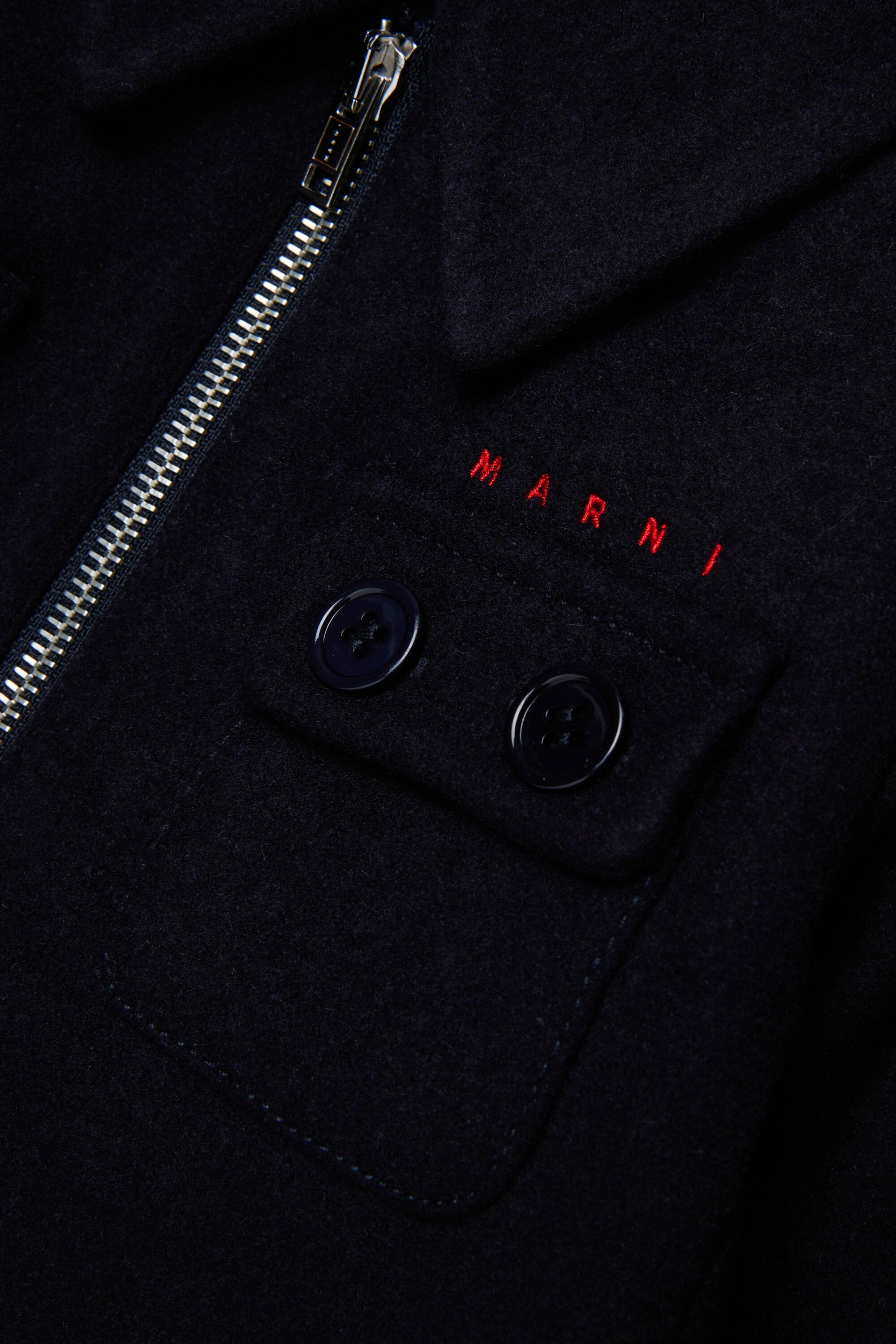 Veste en laine mélangée avec logo brodé