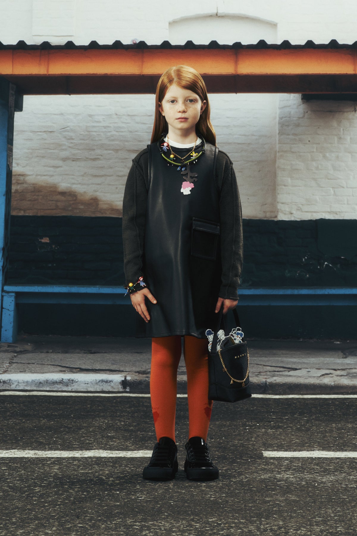 Tights with heart and logo