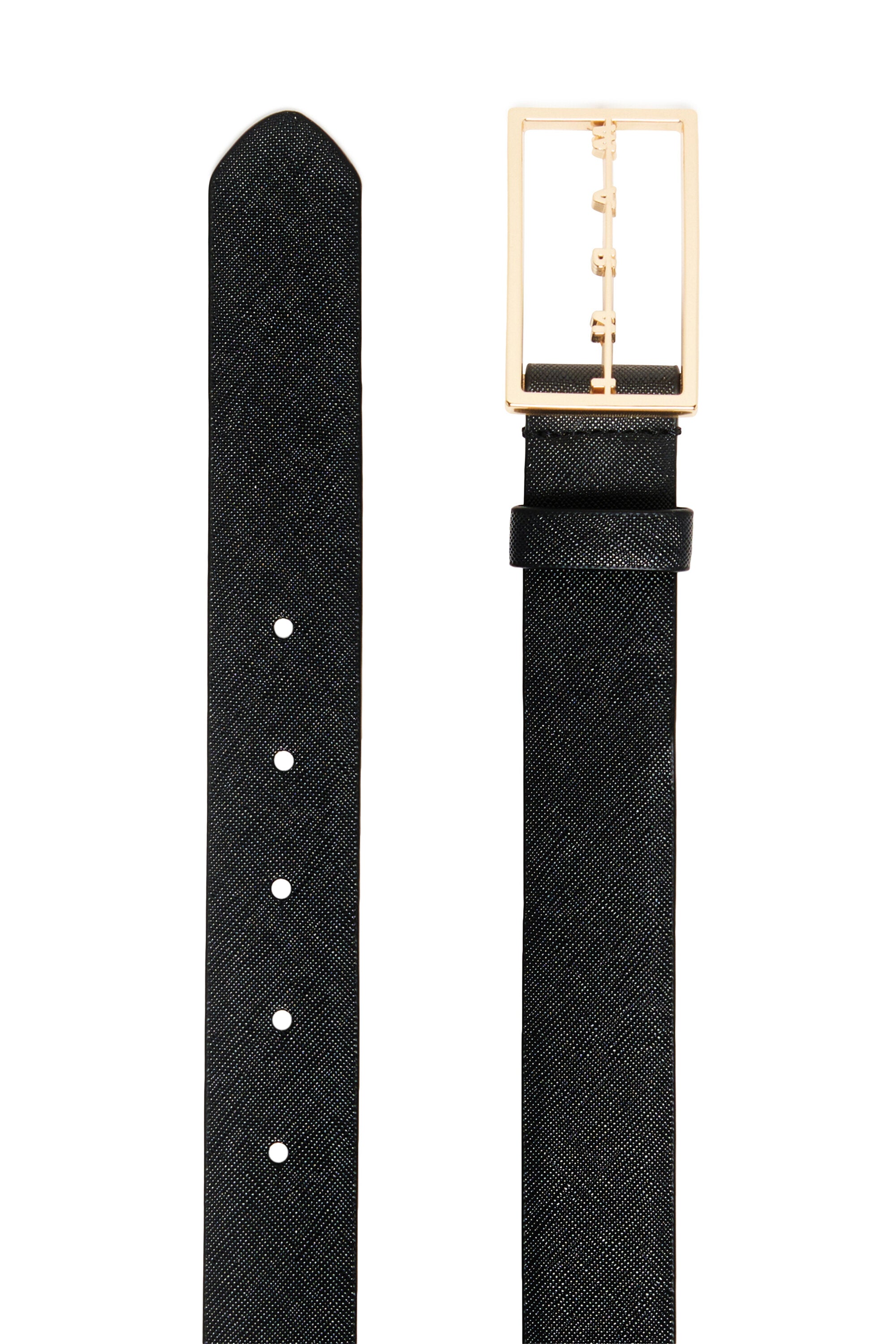 Belt with rectangular buckle