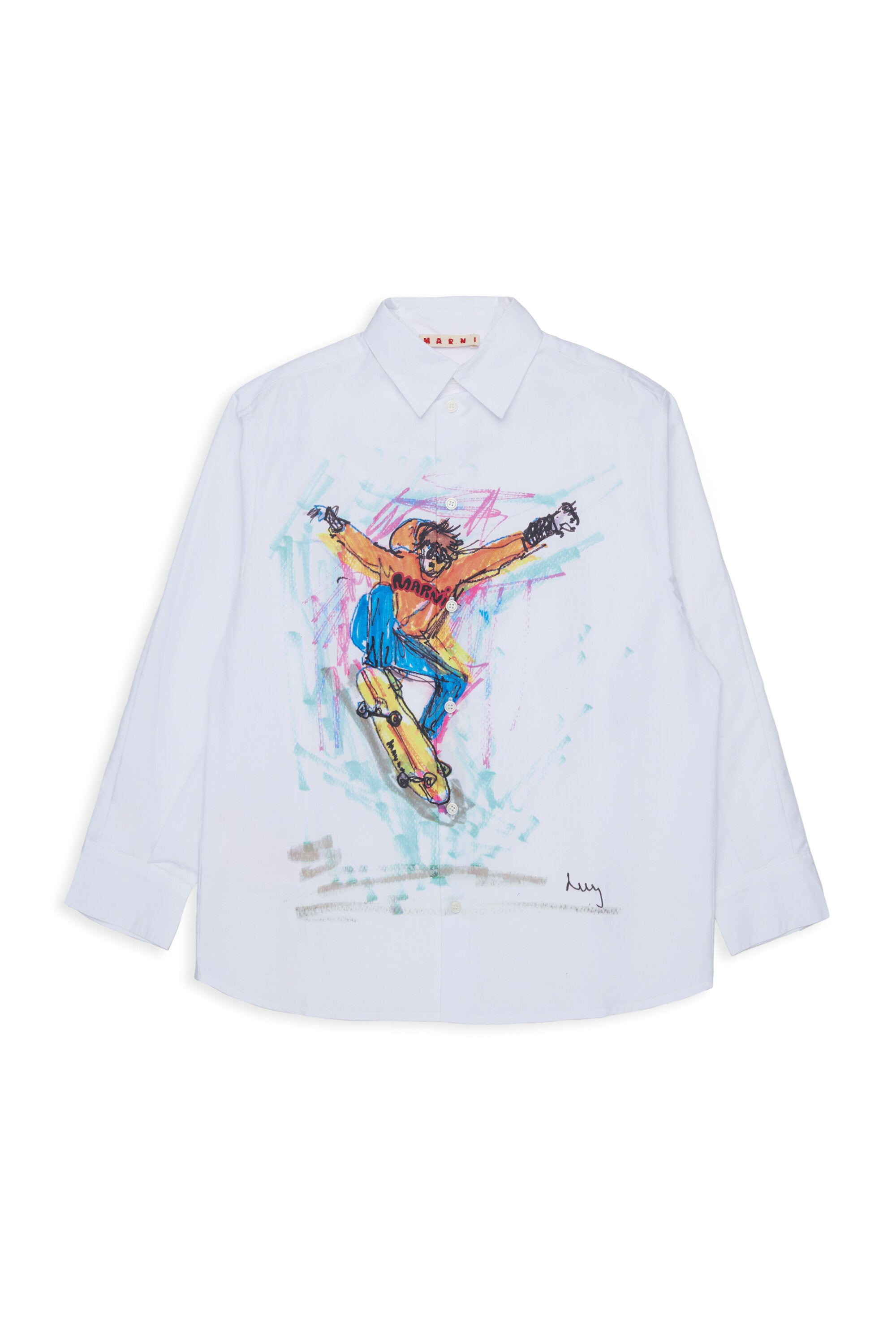 Long-sleeved shirt with skater graphic